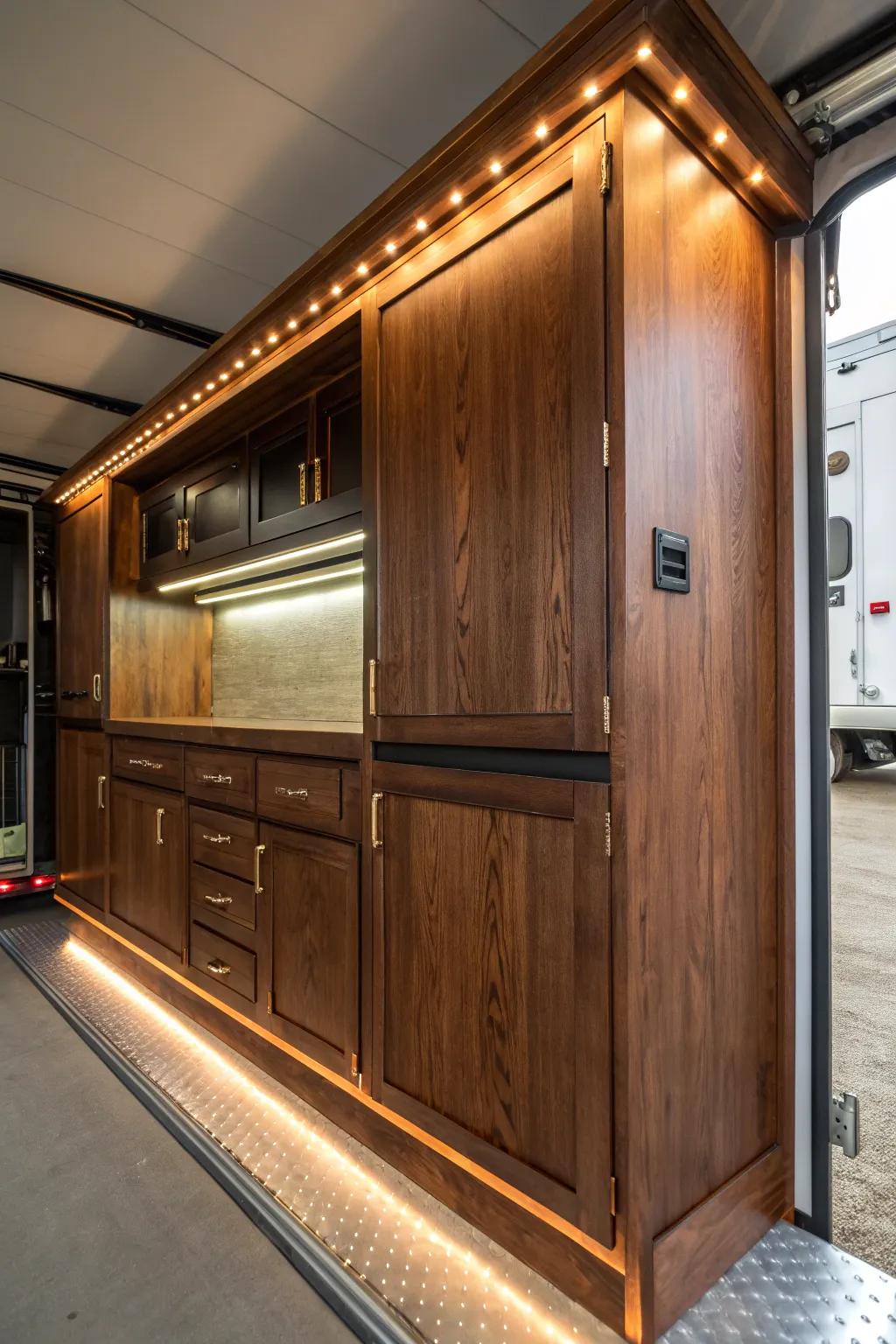 Transform your trailer with expertly integrated lighting for a touch of elegance and enhanced functionality.