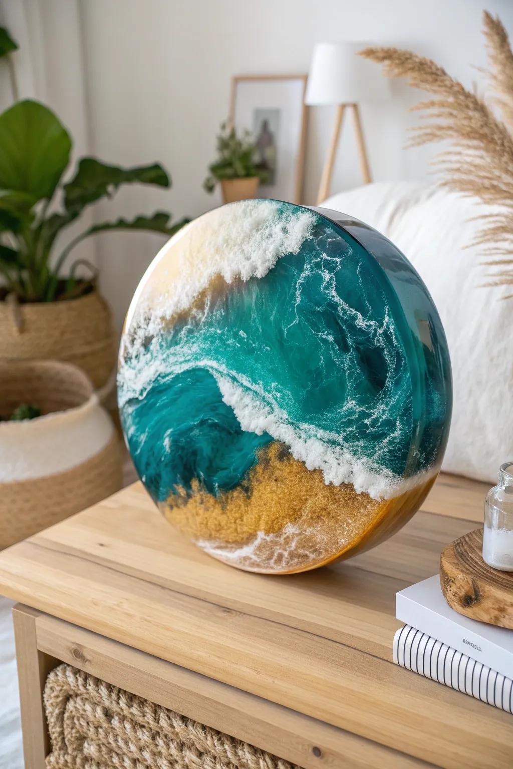Dive into the mesmerizing beauty of resin art with these captivating sculptures.