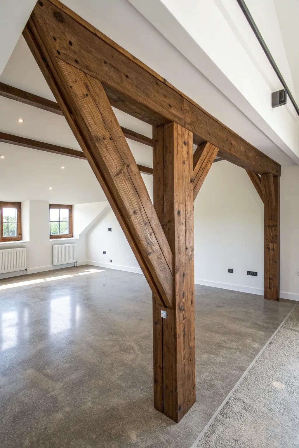 Elevate your space with the dynamic elegance of angled beams.