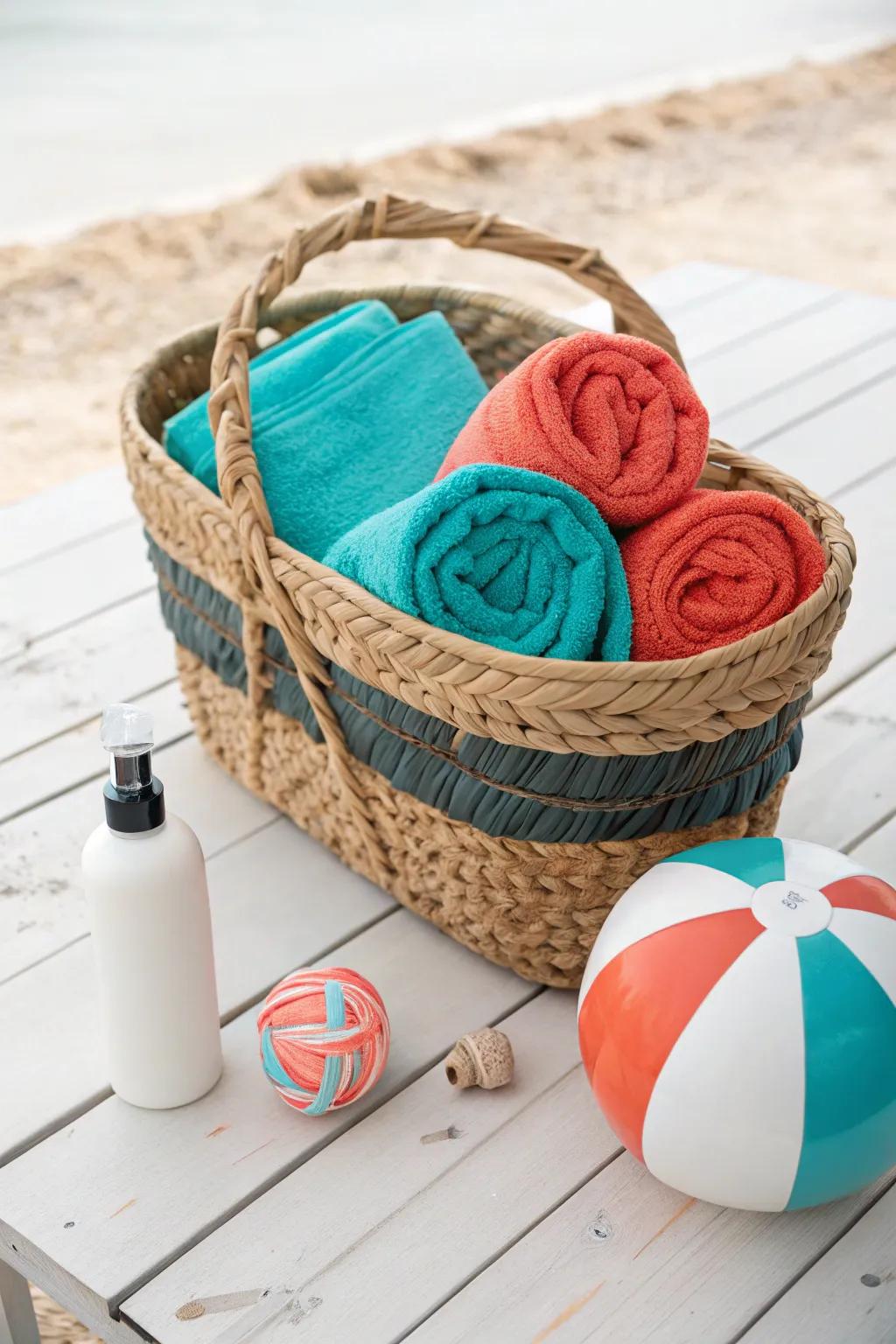 Embrace the sun with our chic Beach Day Basket — essentials for a perfect family outing. 🌊☀️