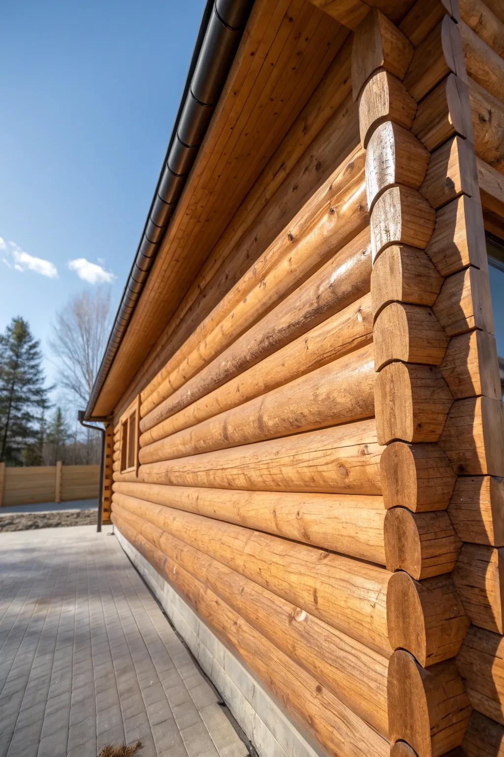 Achieve the perfect log cabin aesthetic with expertly crafted log siding.
