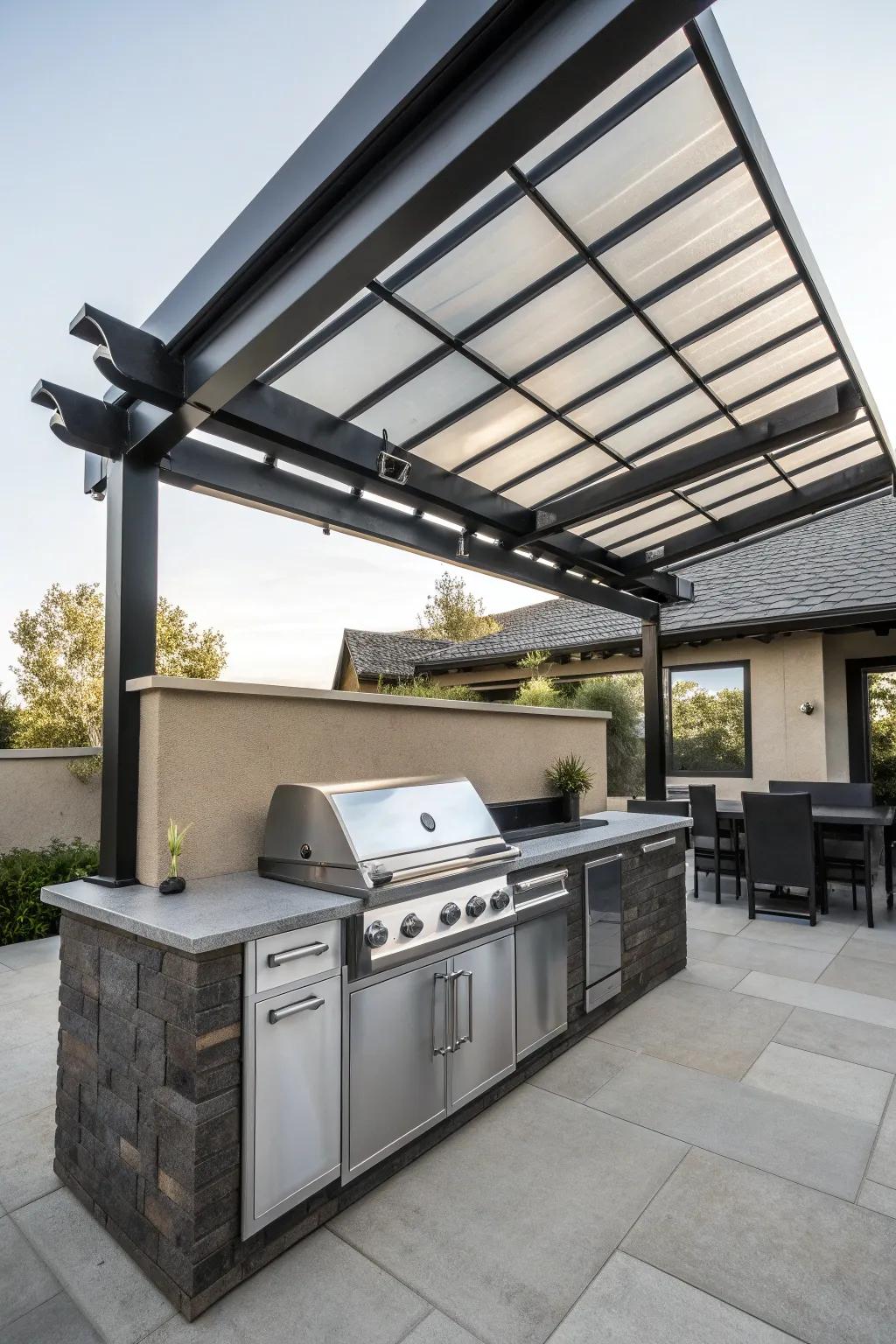 Elevate your grilling experience with a versatile convertible roof system.