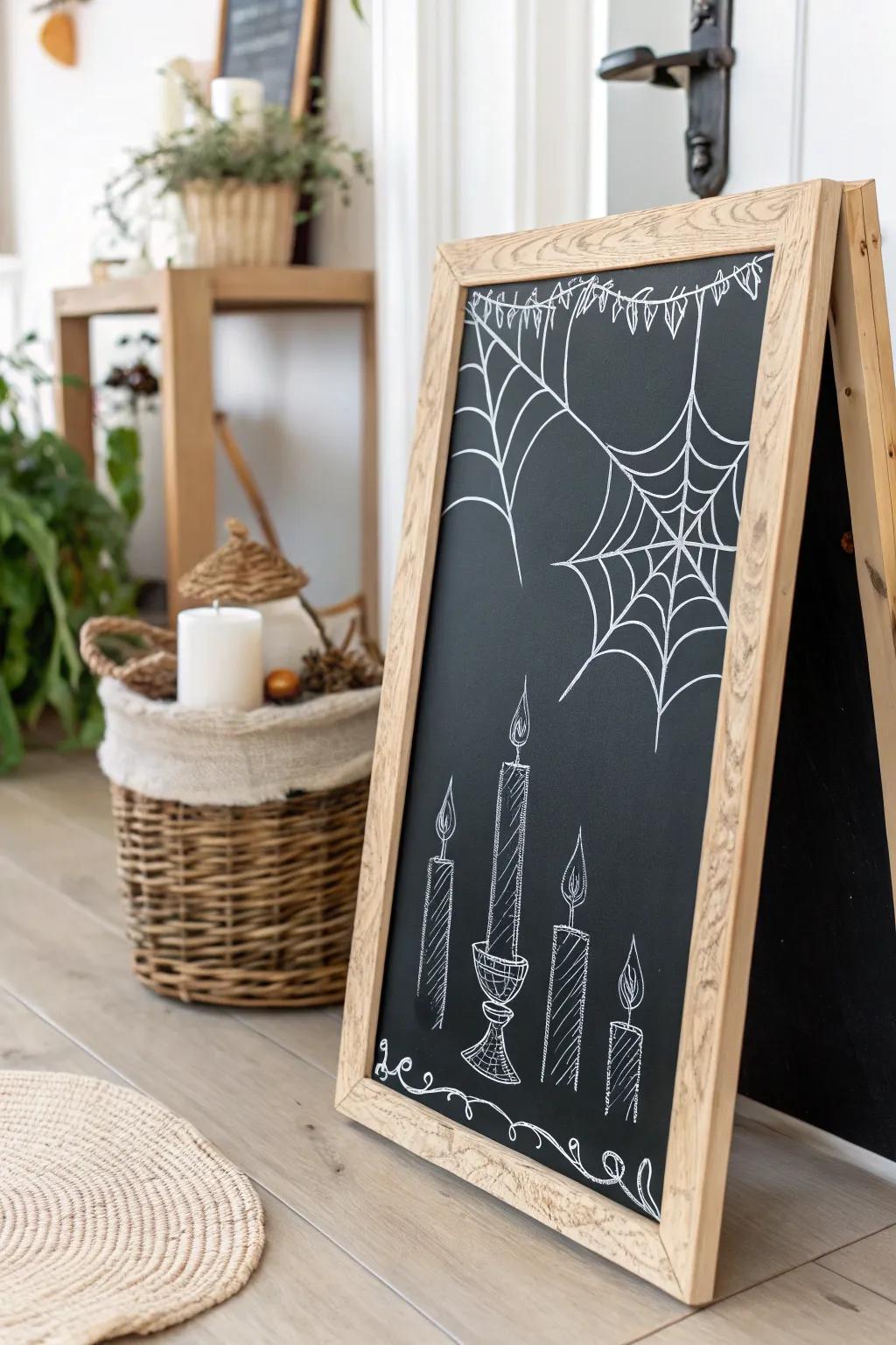 Transform your space with enchanting chalkboard art that adds a touch of spooky elegance!
