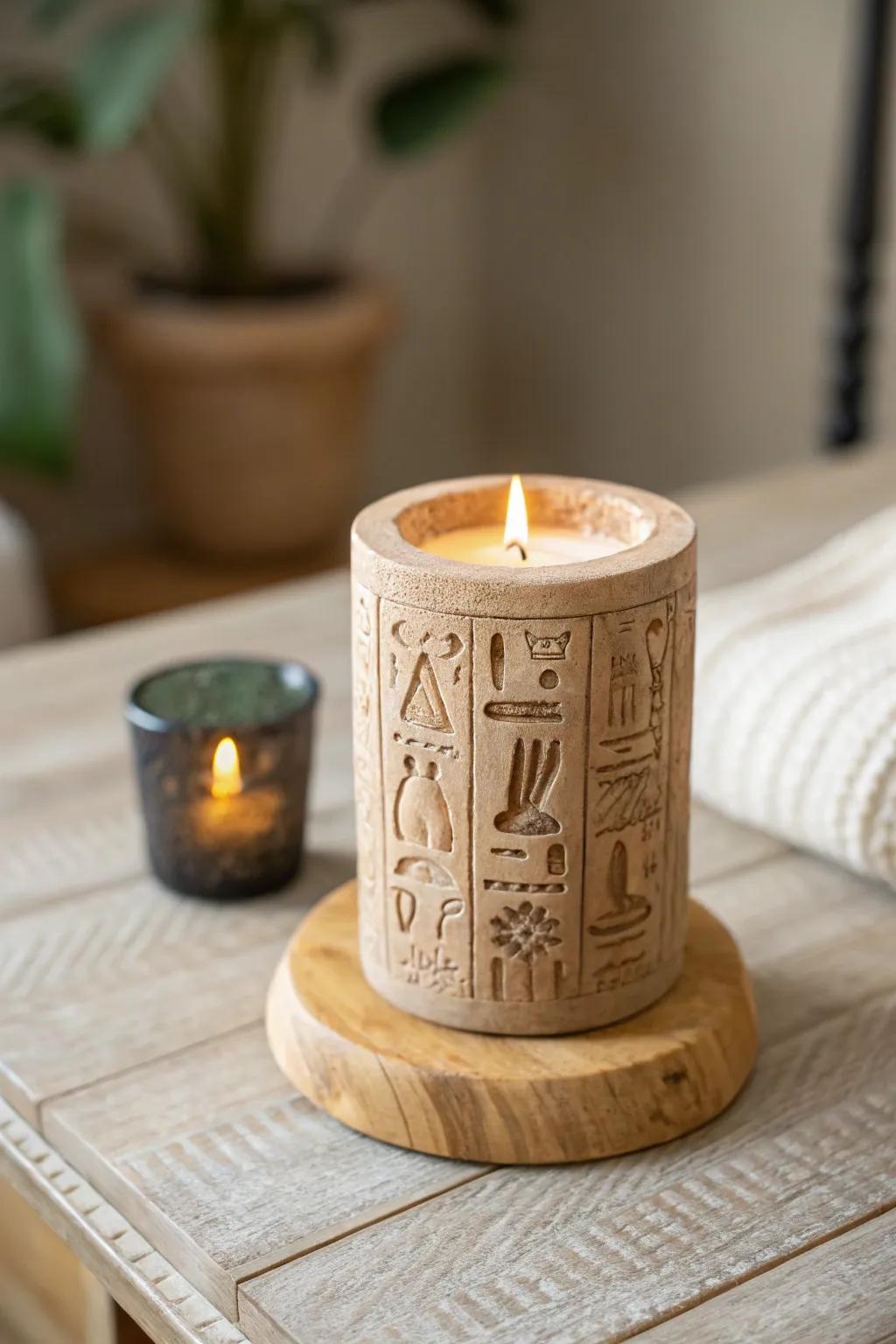 Illuminate your space with the enchanting glow of hieroglyphic candle holders—where ancient artistry meets modern minimalism.