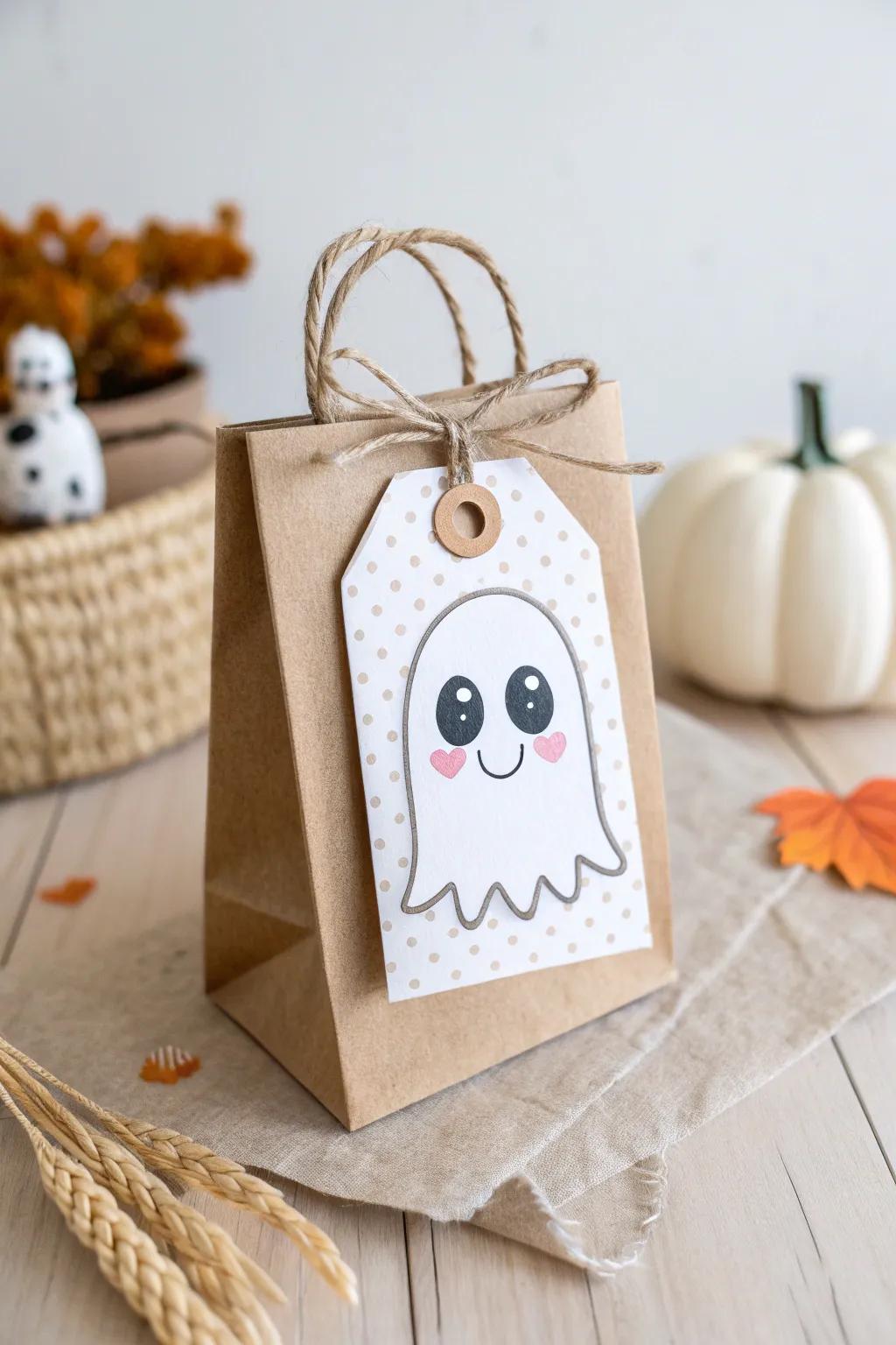 Add a touch of cuteness to your Halloween treats with these charming Kawaii ghost tags!