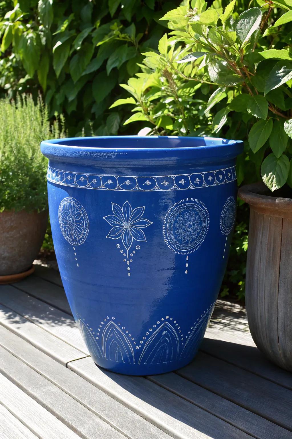 Add a splash of color to your garden with a bold, beautifully crafted pot.
