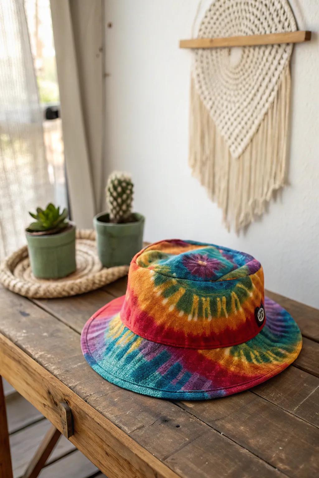 Celebrate Pride in style with a vibrant, handcrafted tie-dye hat!