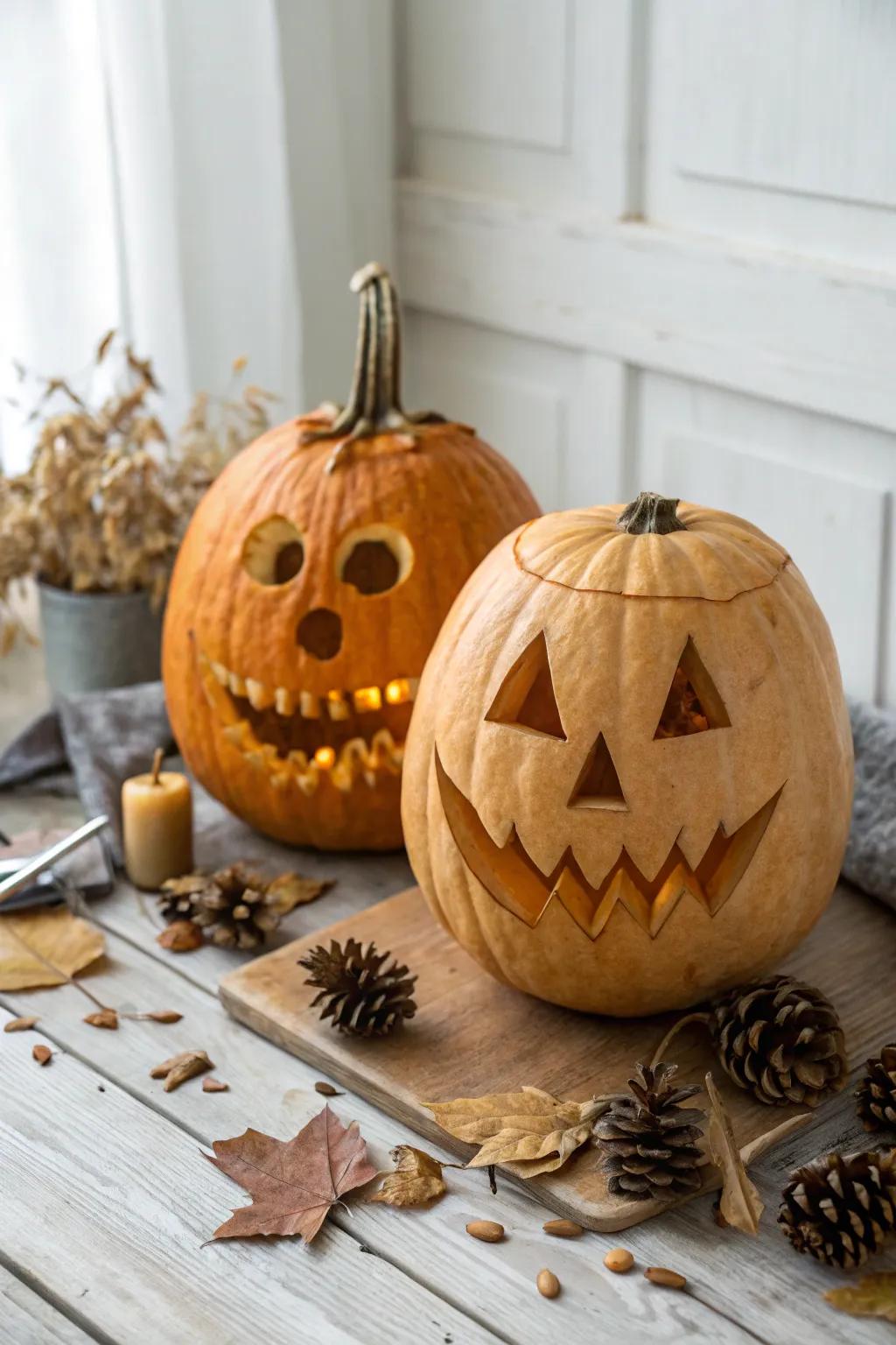Discover the secret hidden in this charming jack-o'-lantern with two faces!
