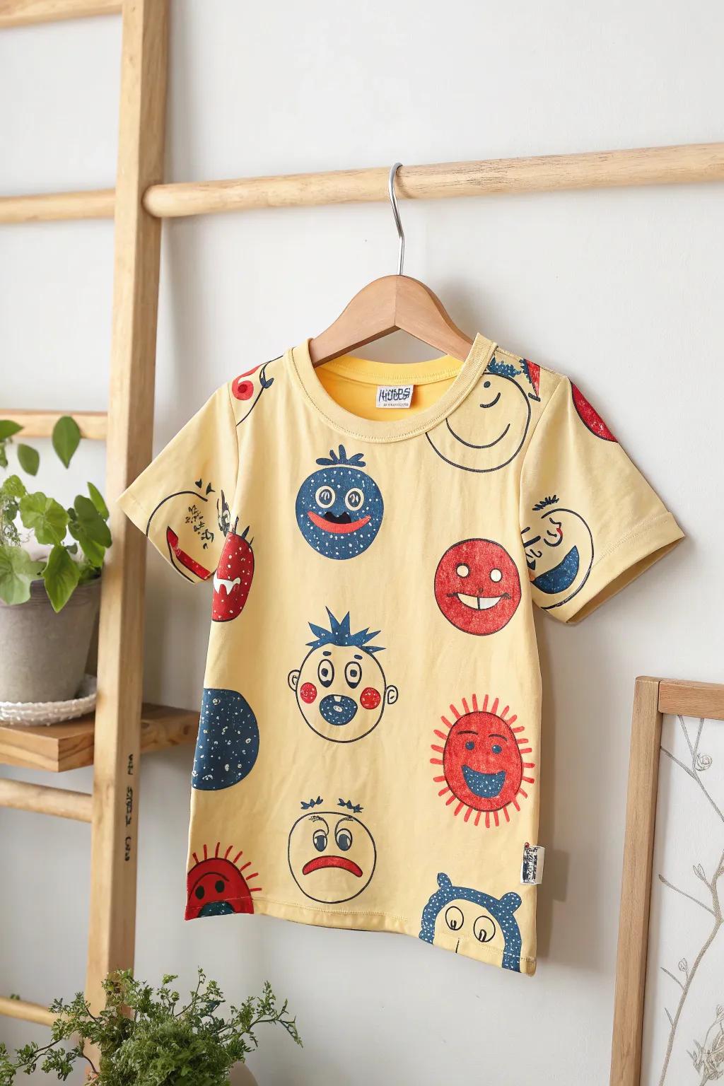 Bring joy to little ones with giggle-inducing T-shirts featuring playful, funny faces!