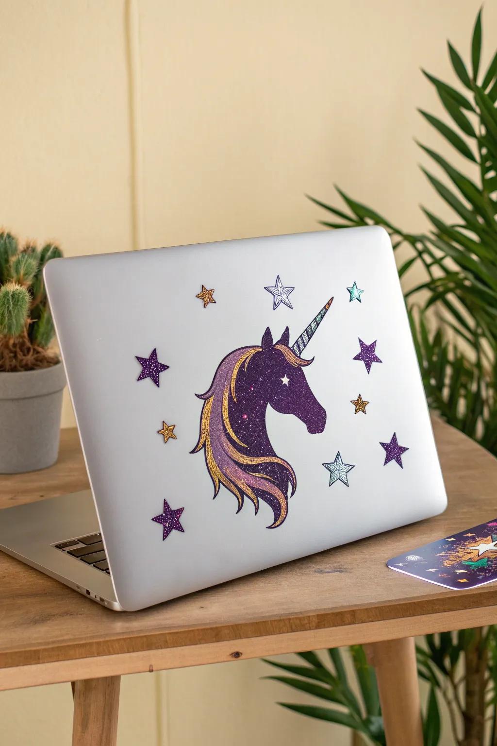 Unleash your imagination with magical laptop stickers that bring a whimsical touch to your workday.