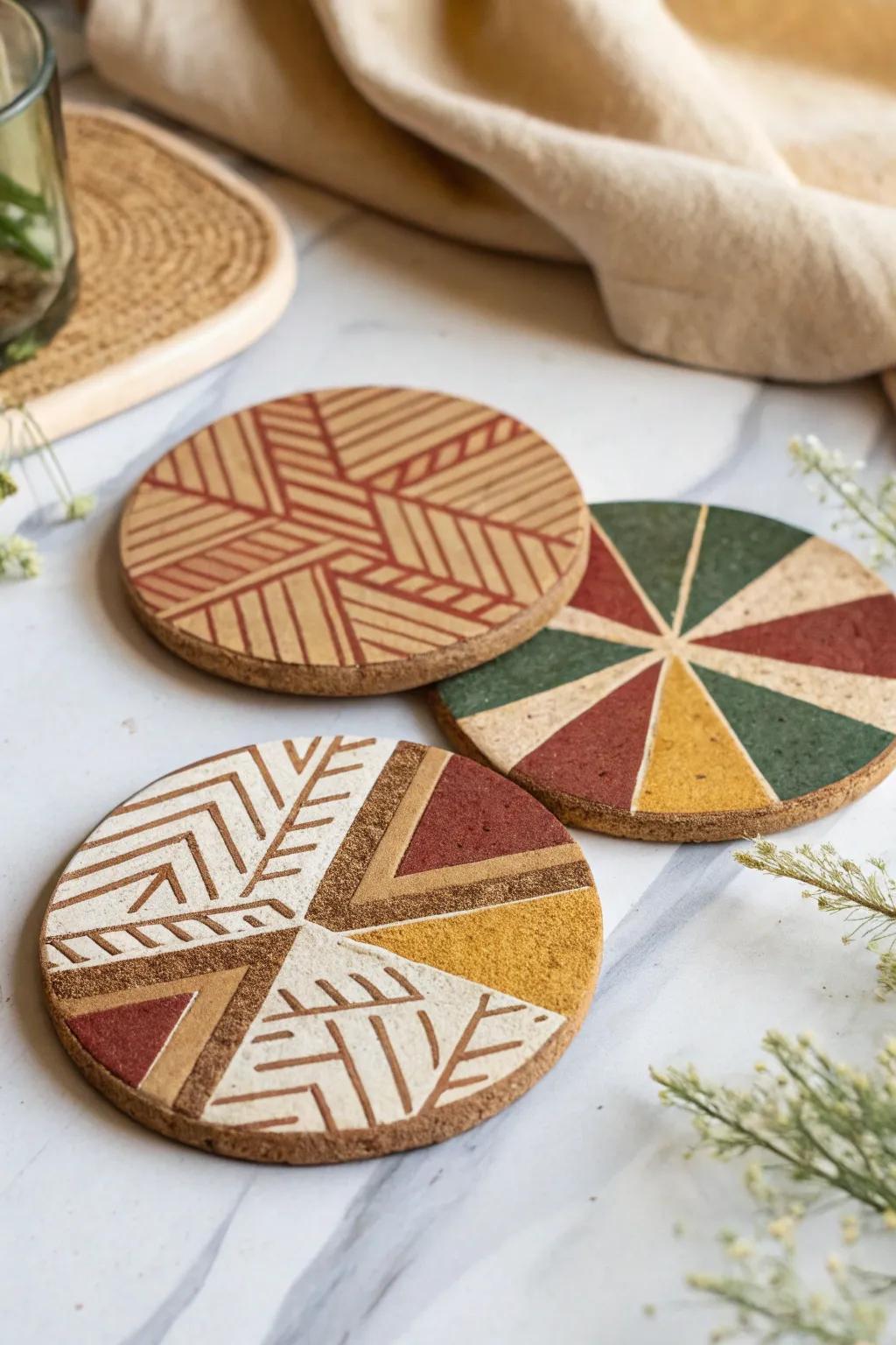 Craft with love: these DIY coasters are the perfect blend of style and sentiment for a thoughtful gift.