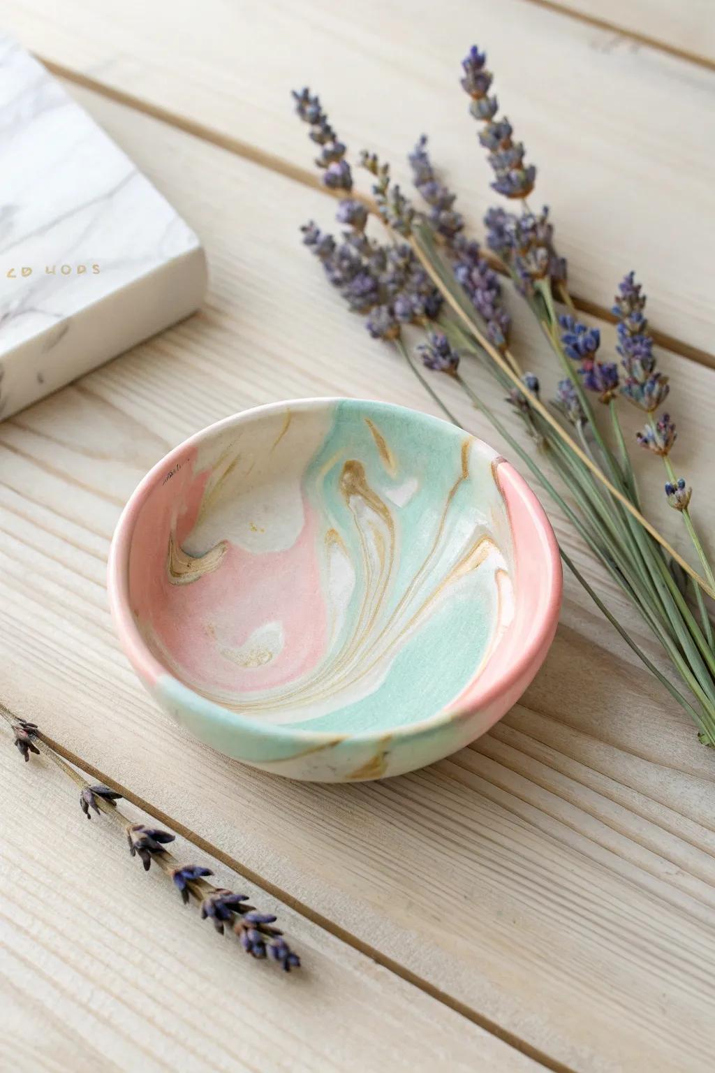Crafted with love: A touch of elegance with a handmade polymer clay dish, perfect for gifting. 🎨✨