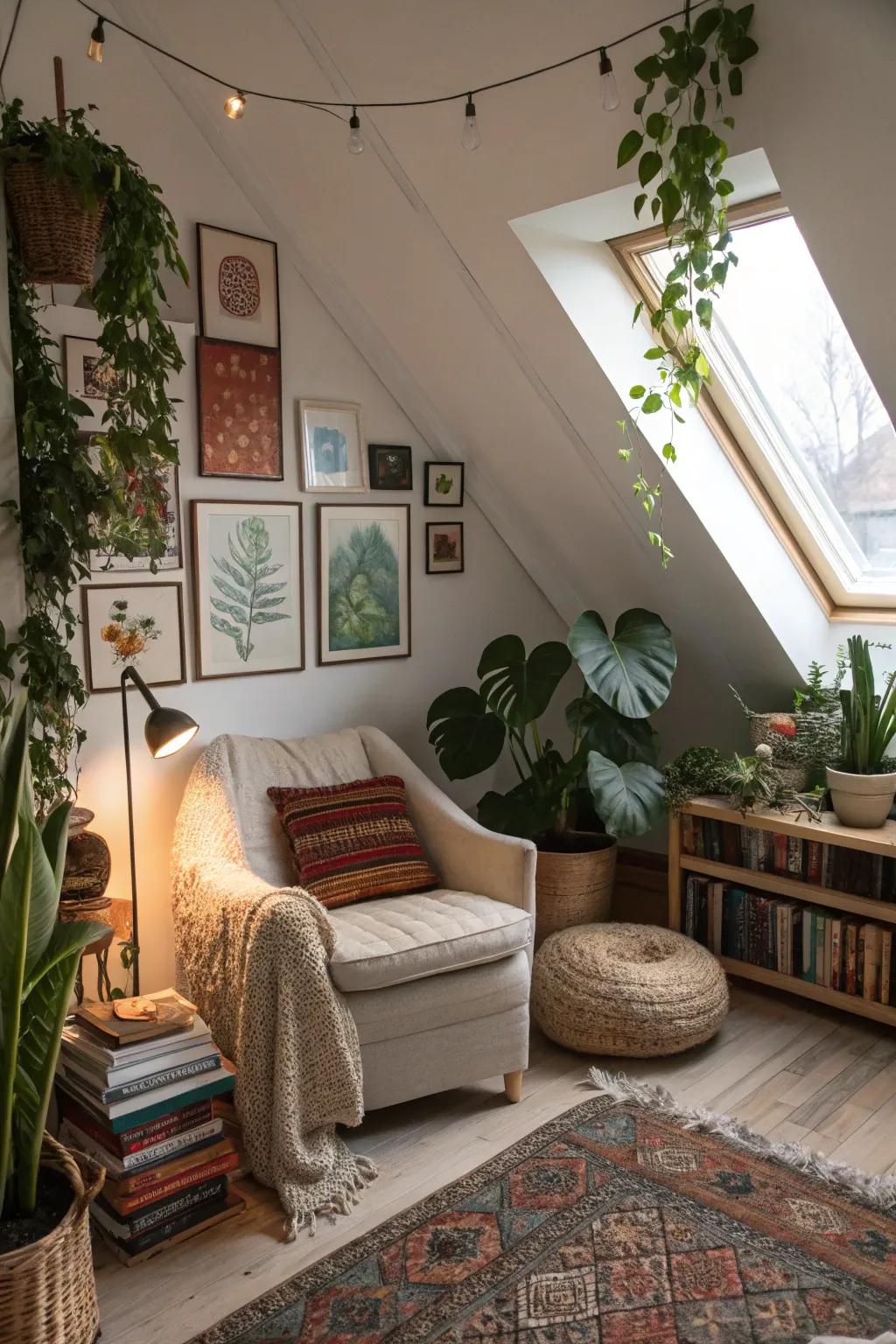 Personal touches turn attic rooms into unique sanctuaries.