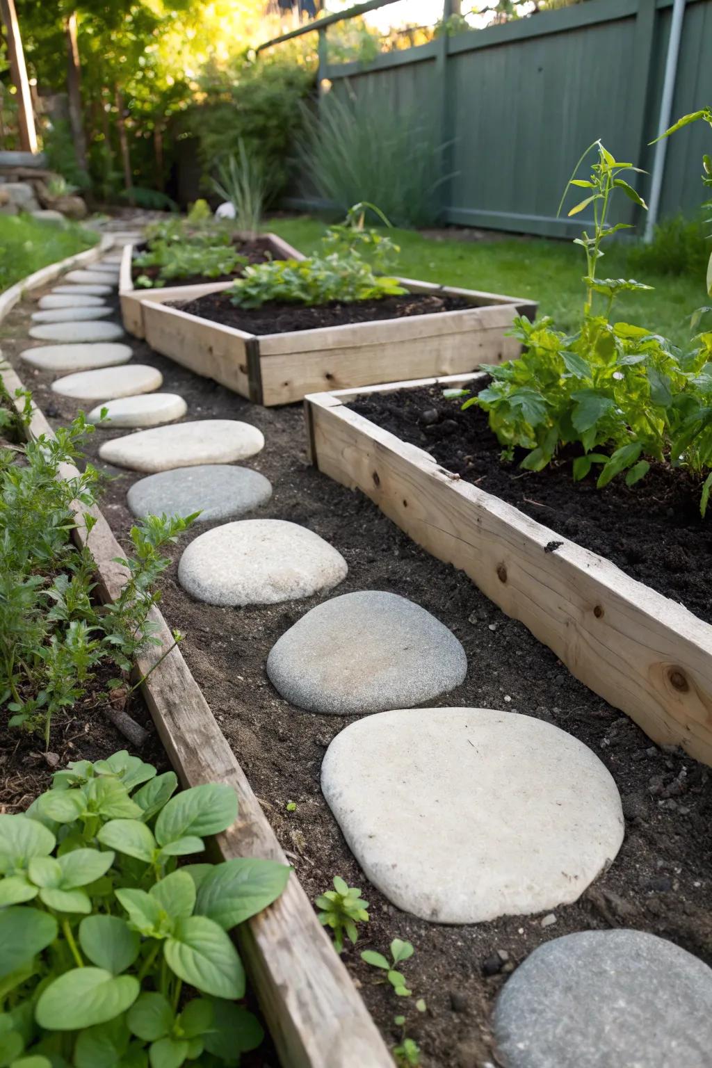 Step into serenity with a Scandinavian-inspired garden path, where simplicity meets bold, natural beauty.
