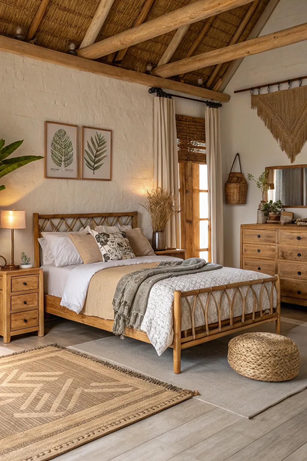 Eco-friendly materials bring quality and sustainability to the room.
