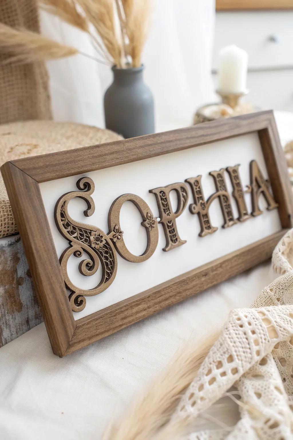 Timeless elegance meets modern simplicity with this vintage typography name art. Perfect for adding a touch of classic charm to your space.