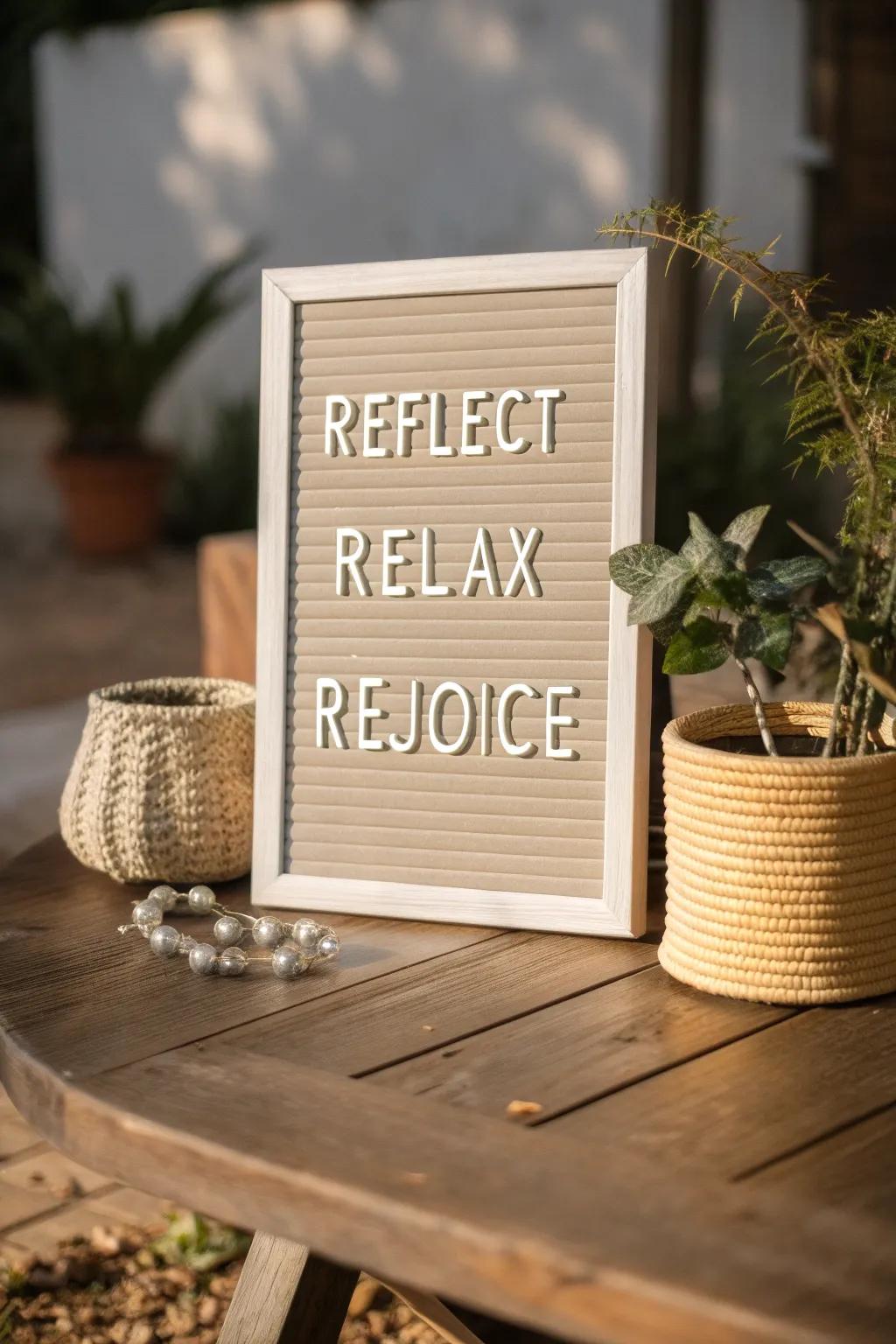 Embrace the season's calm with a touch of minimalist elegance. 🌿✨ #ReflectRelaxRejoice