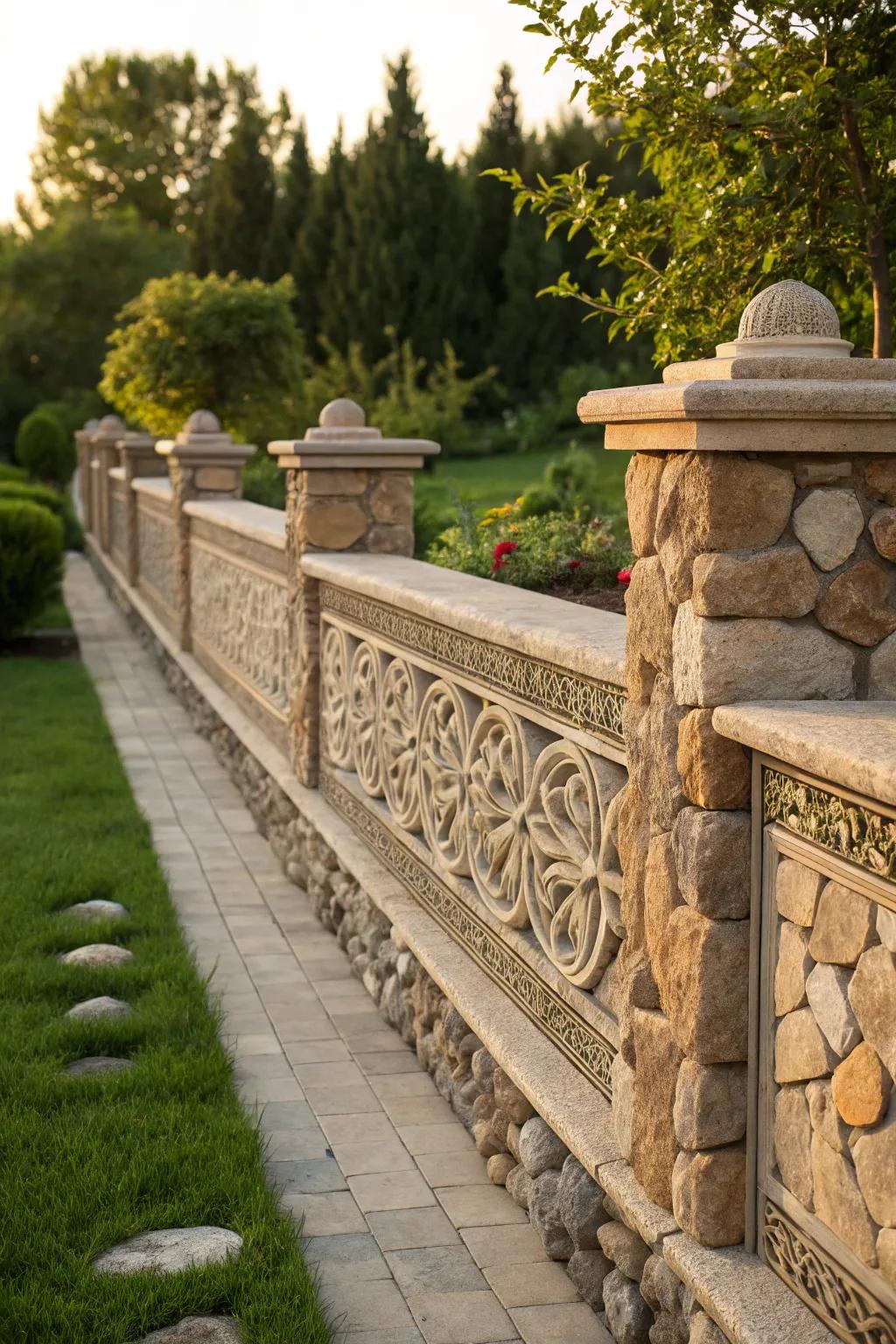 Timeless elegance meets unmatched privacy with expertly crafted stone walls.