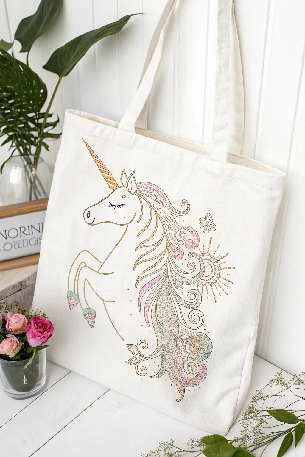 Let your imagination wander with this enchanting unicorn outline, where simplicity meets magic.