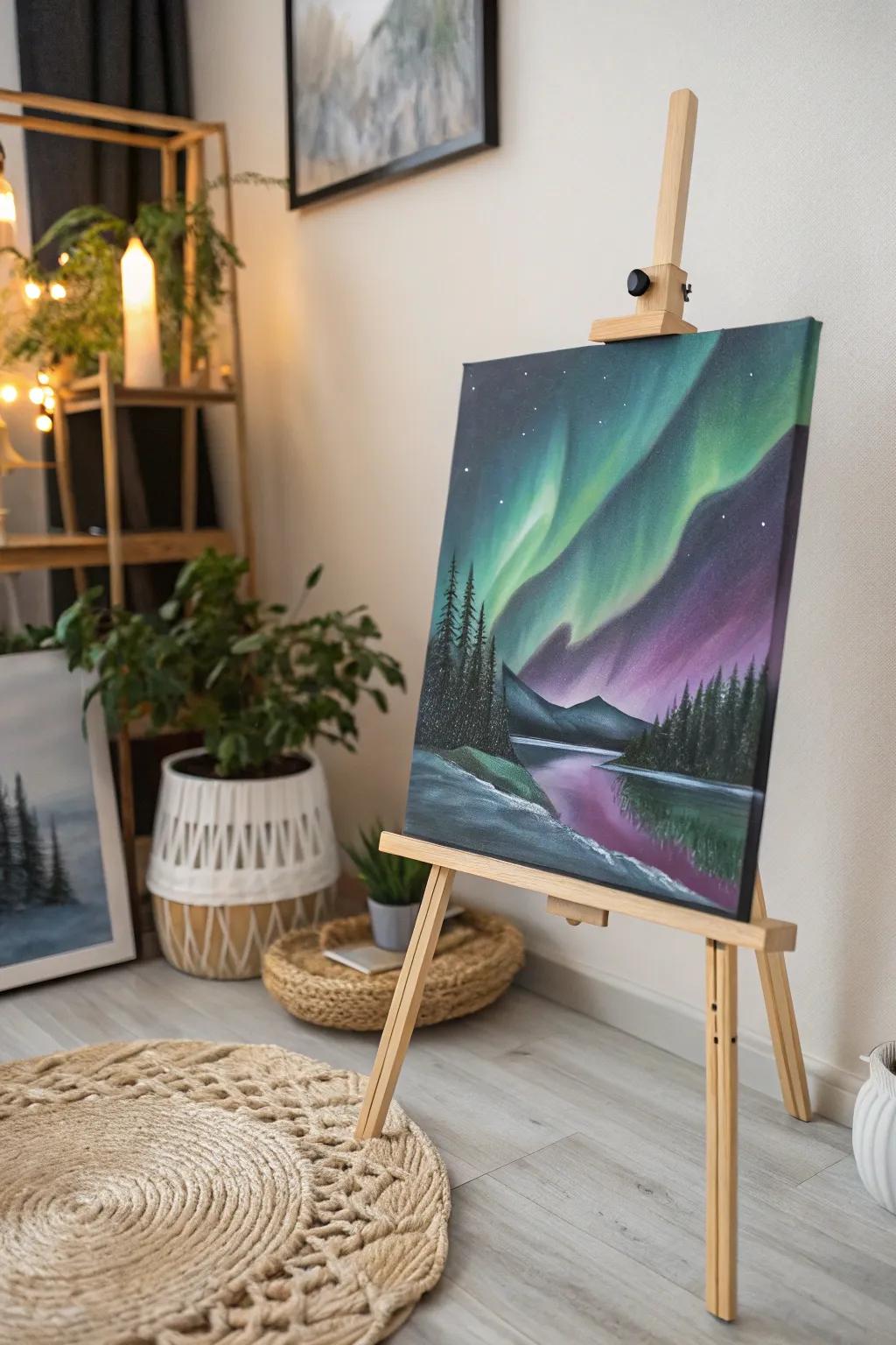 Unleash your creativity under the magical glow of the Northern Lights.