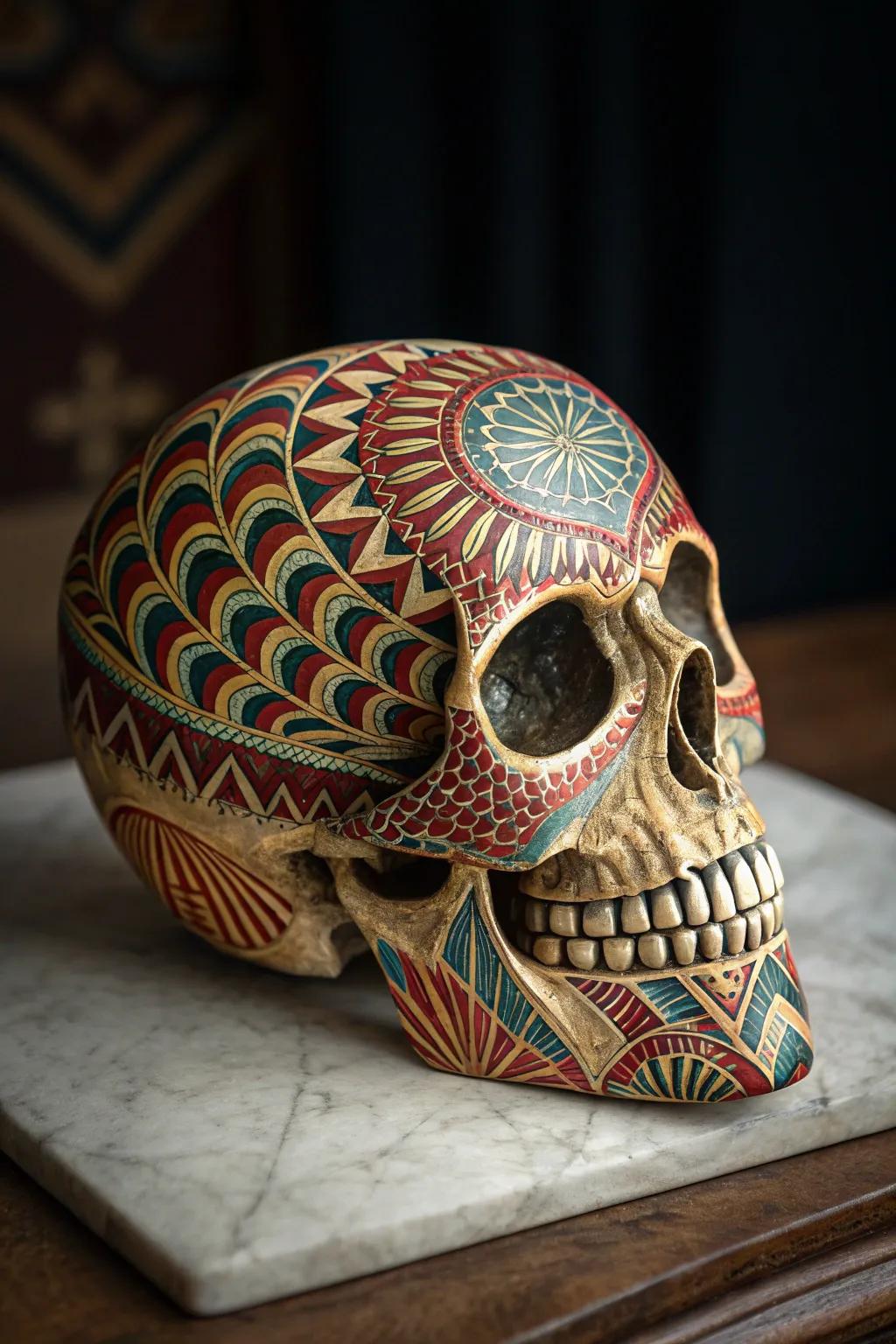 A masterpiece of illusion and craftsmanship: a skull that challenges perception.