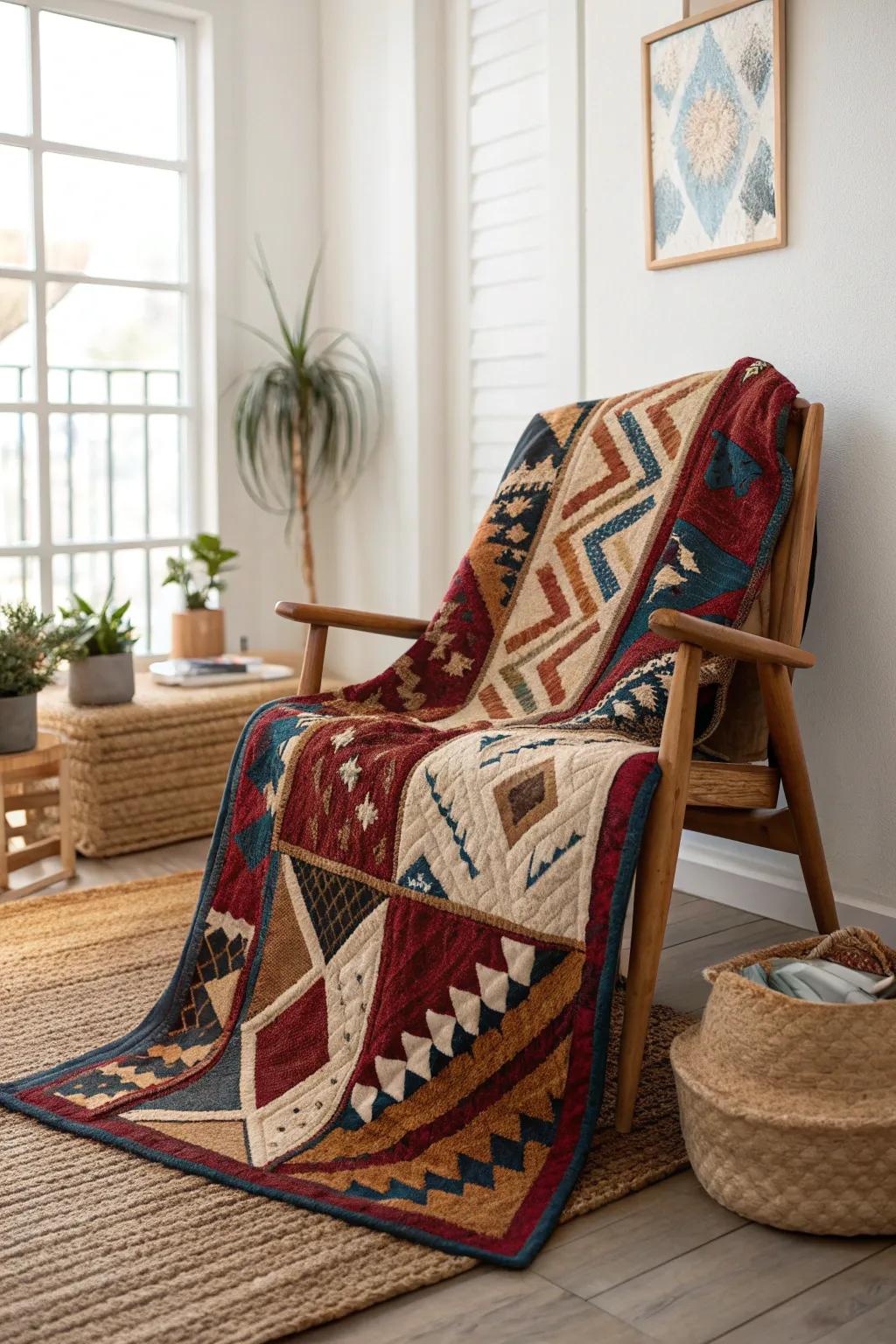 Discover the world through the art of quilting with this culturally inspired panel masterpiece.