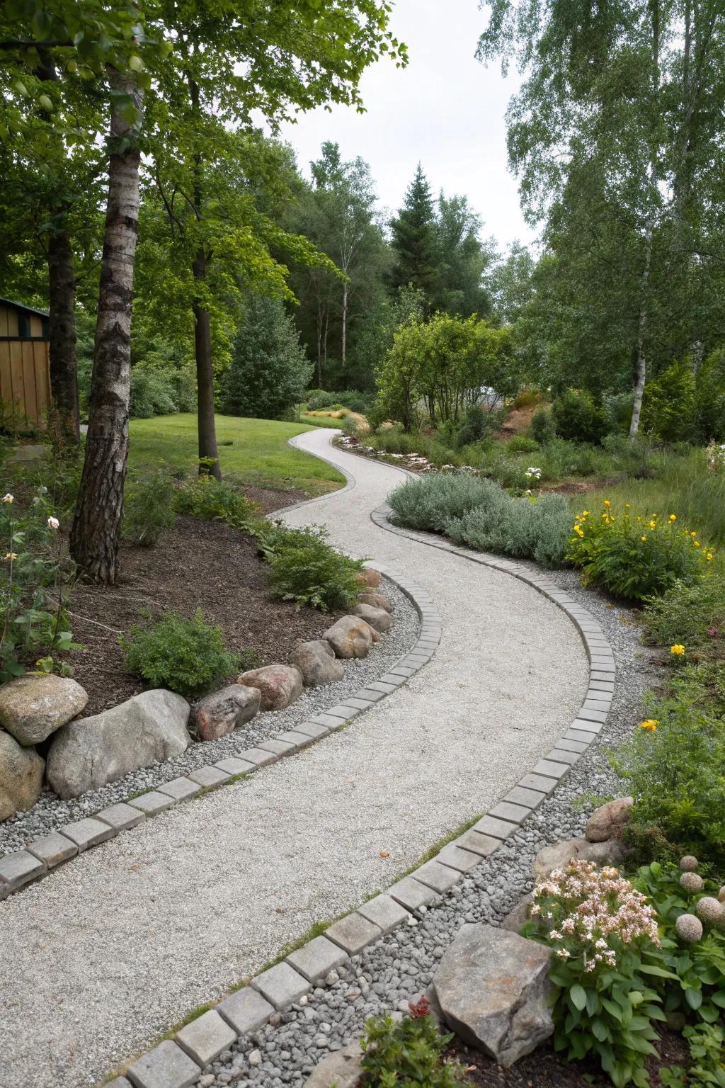 Embrace the Journey: Discover the Beauty of a Winding Gravel Path.