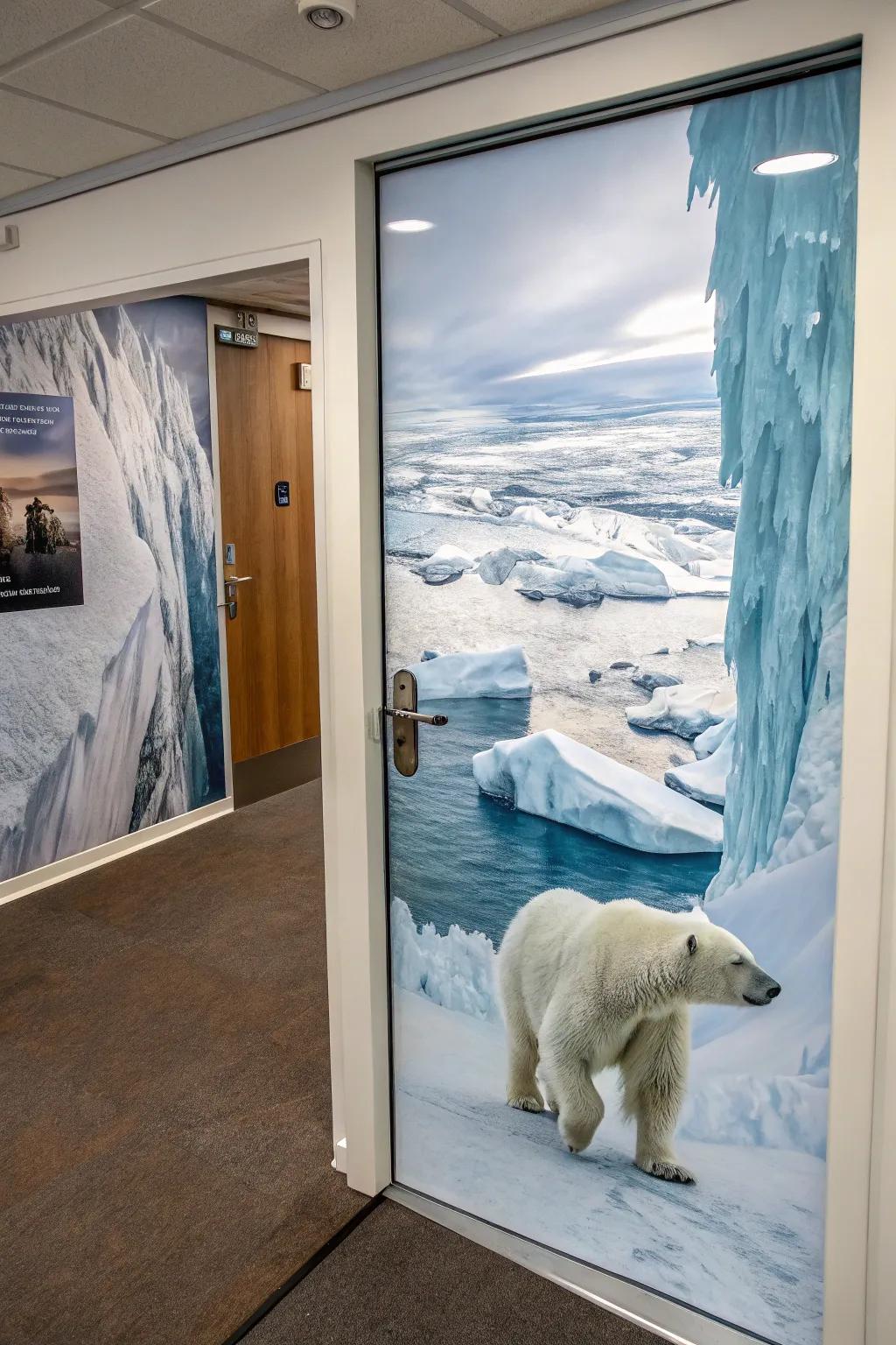 An adventurous polar bear explores the arctic wonders.