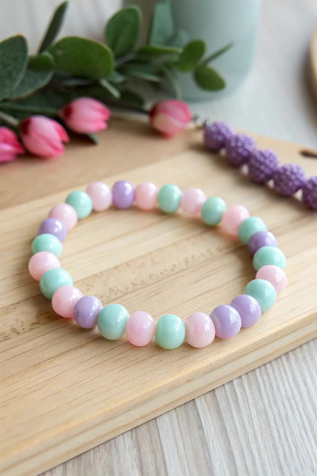 Indulge in sweet style with this candy-inspired pony bead bracelet.