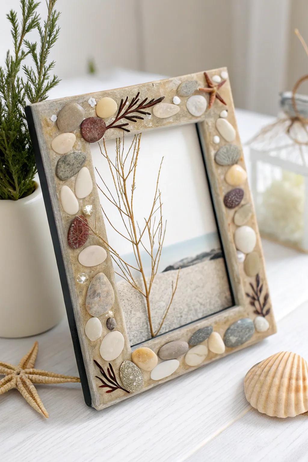 Celebrate simplicity and sustainability with this stunning resin photo frame, where nature meets art.