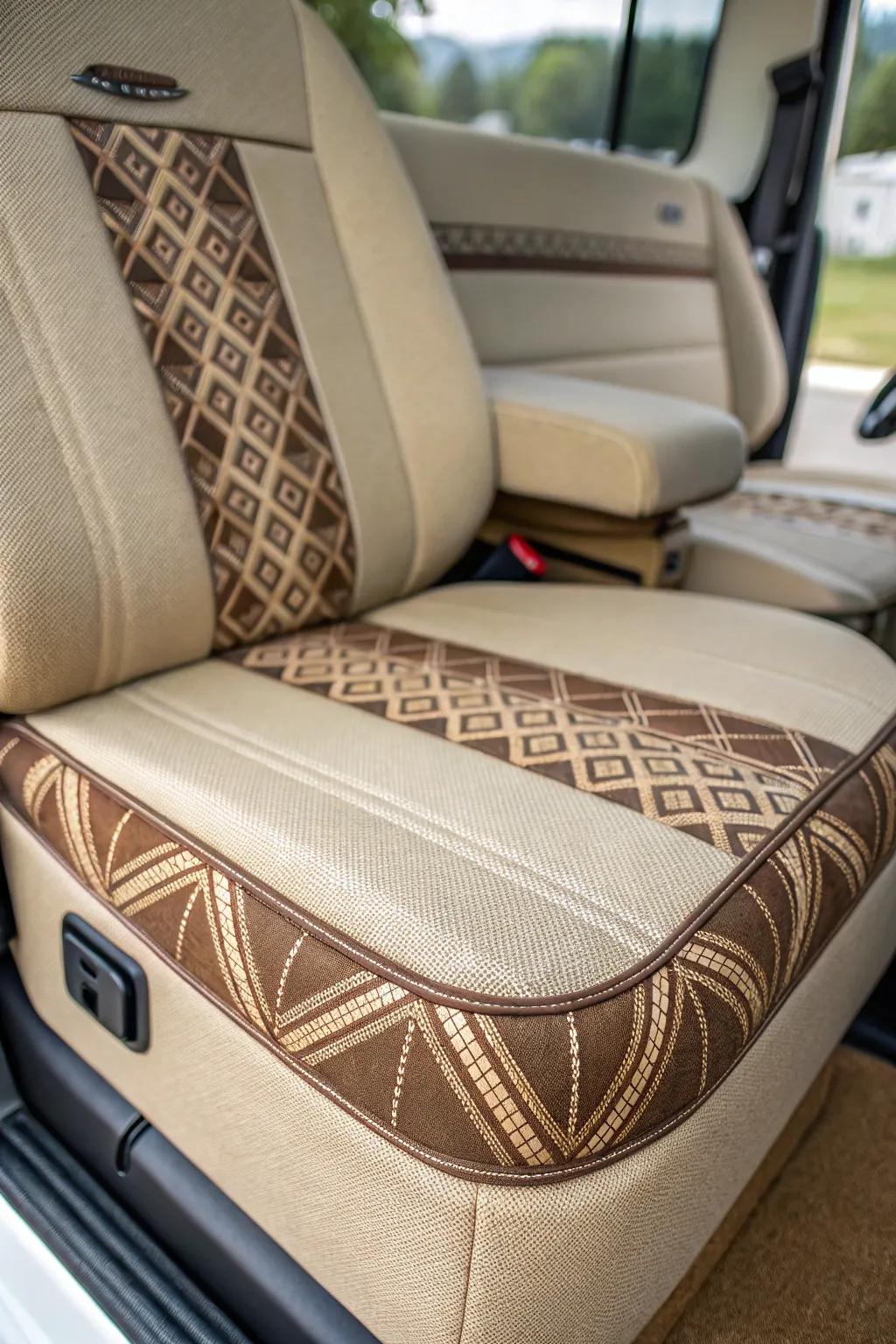 Crafted for adventure: Durable and stylish upholstery for your RV journeys.