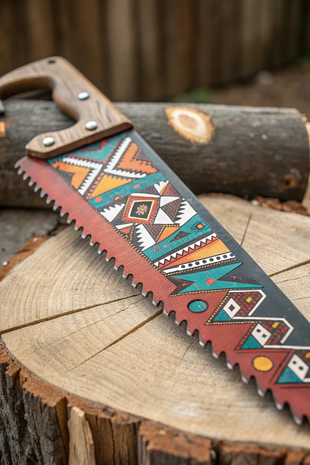Revive the charm of yesteryear with retro-inspired saw blade art.