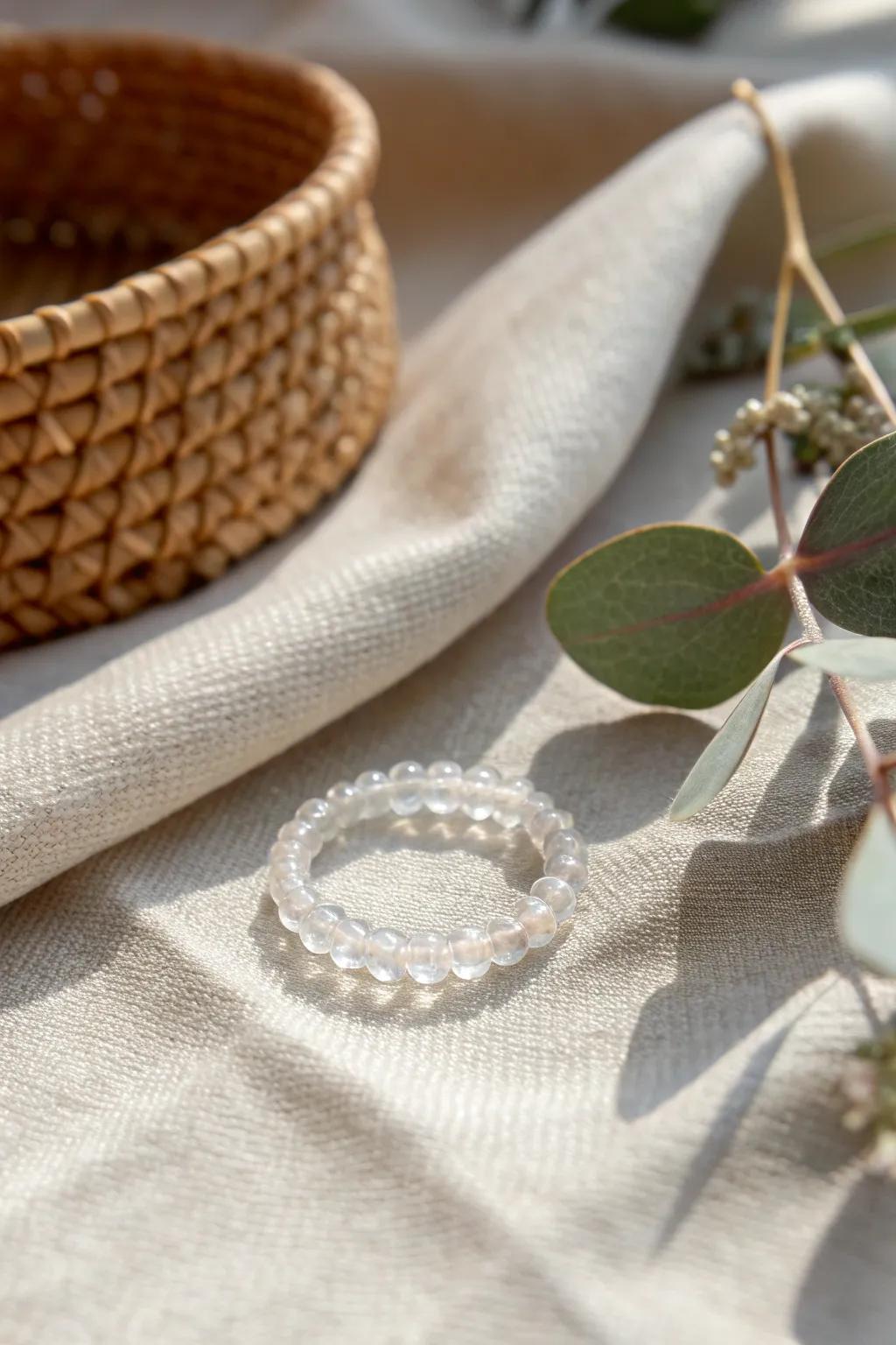 Embrace understated elegance with this airy seed bead ring, a perfect blend of minimalist charm and natural beauty.