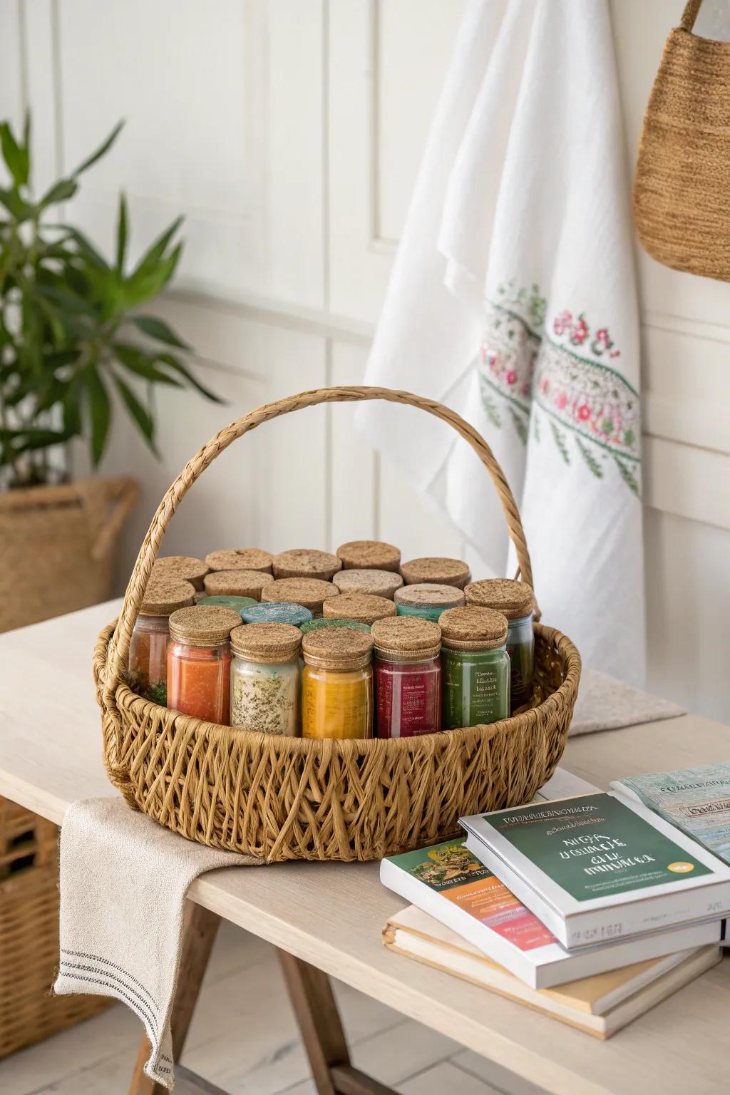 Elevate your culinary journey with this Cooking Enthusiast Basket, a perfect blend of Scandinavian minimalism and Boho charm.