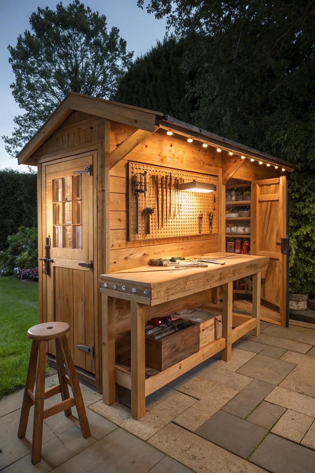 Transform your backyard into a DIY haven with this stunning workshop shed.