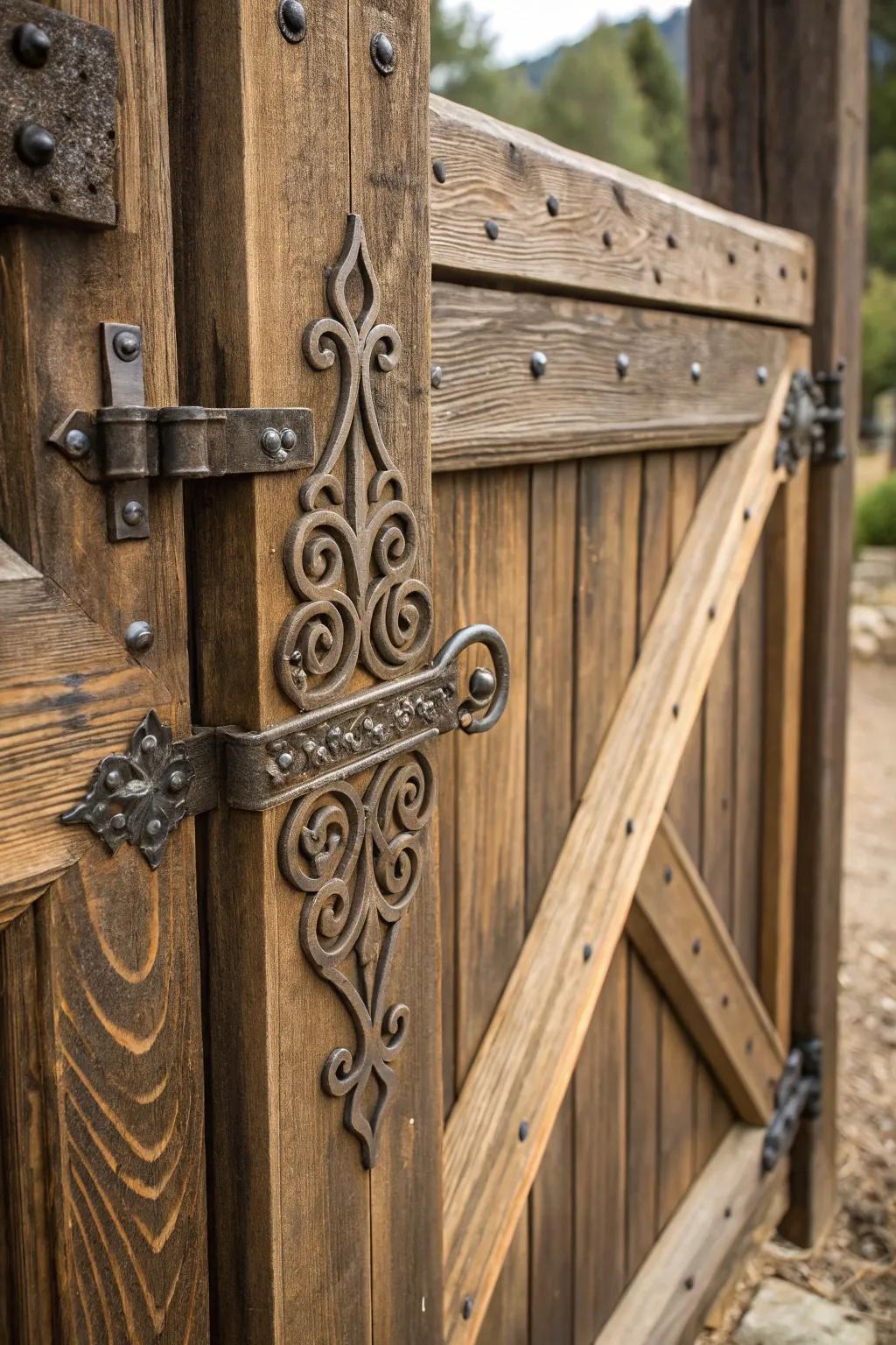 Elevate your gate's style with functional artistry in every hinge.