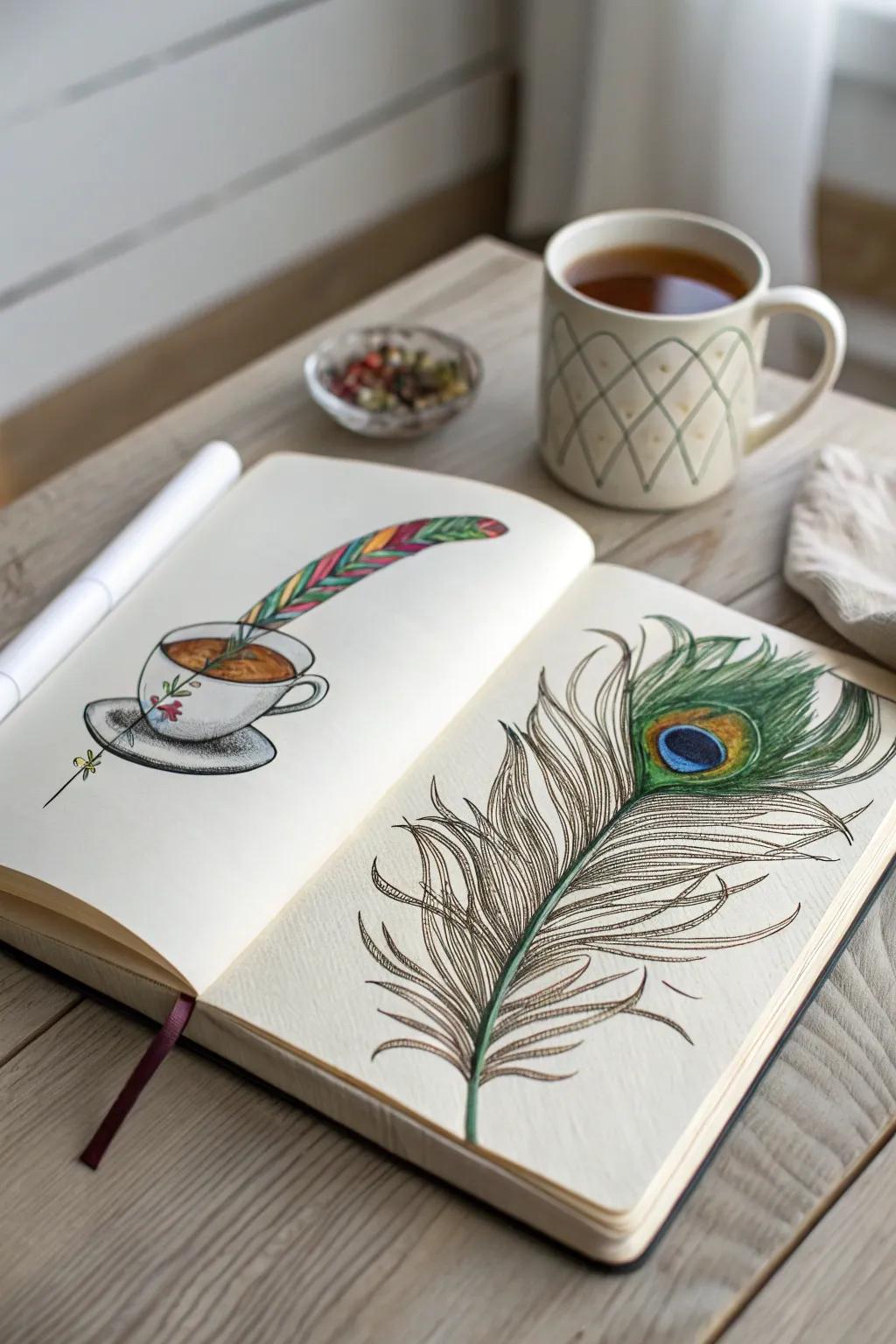 Unleashing creativity: A sparrow with a hint of peacock elegance.