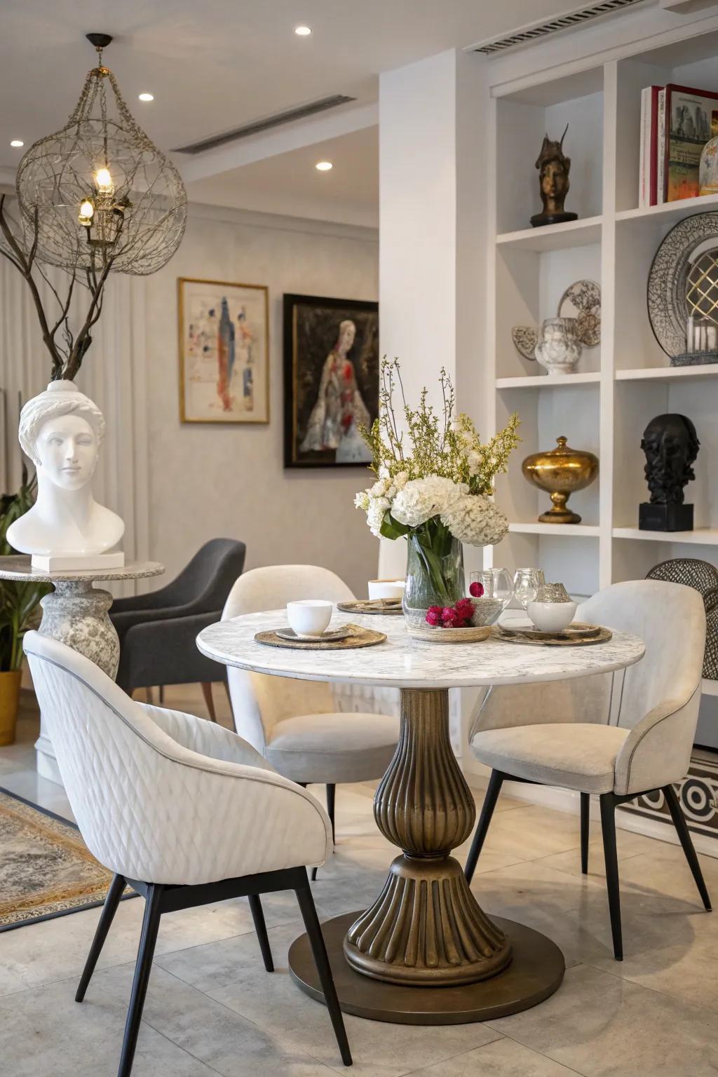 Artistic elements can add sophistication and intrigue to your table.