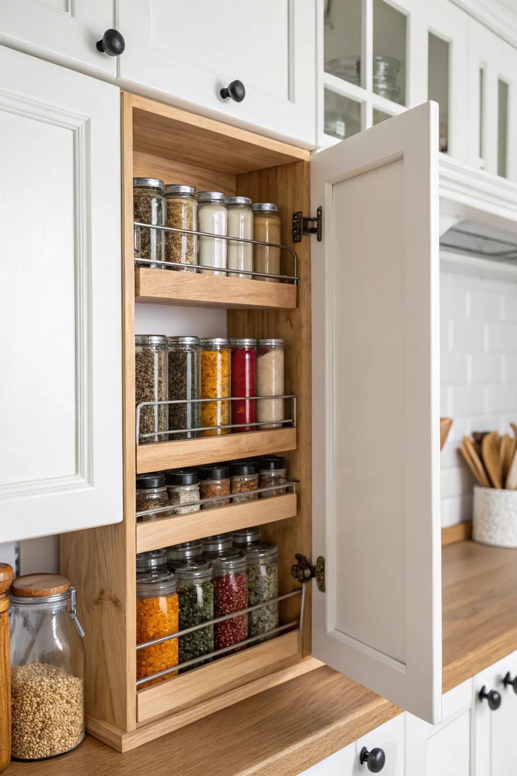 Unlock hidden potential: Transform cabinet doors into a chic storage solution that's both practical and beautiful.