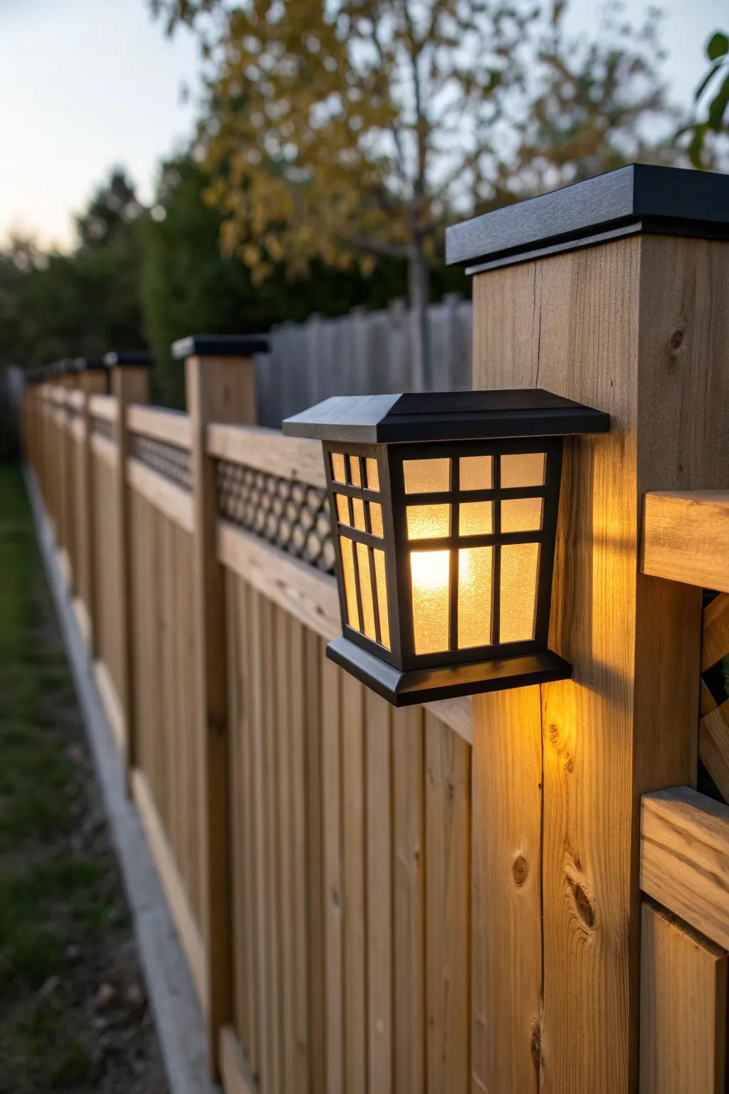 Illuminate your outdoor space with elegant solar fence lights, blending Scandinavian simplicity with Boho charm.