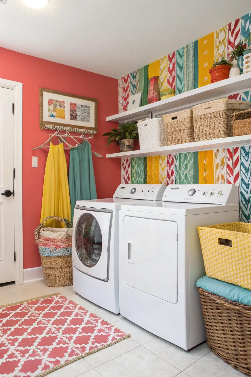 Bold colors bring life and energy to your laundry room.