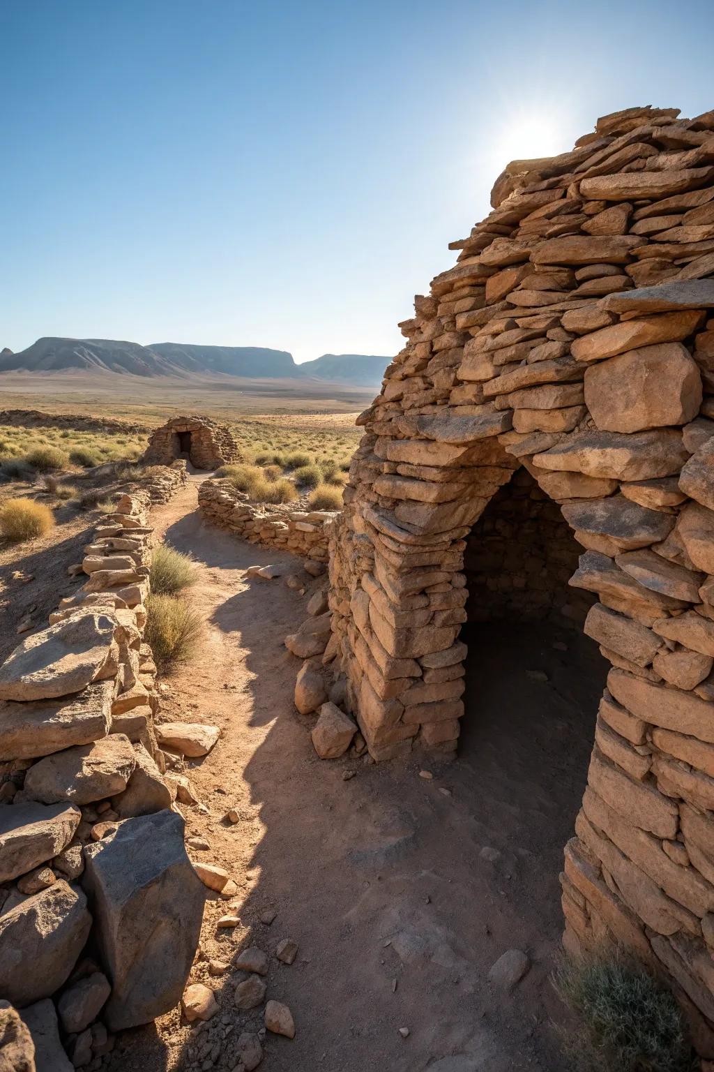 Crafting refuge: Discover the artistry of desert survival shelters.