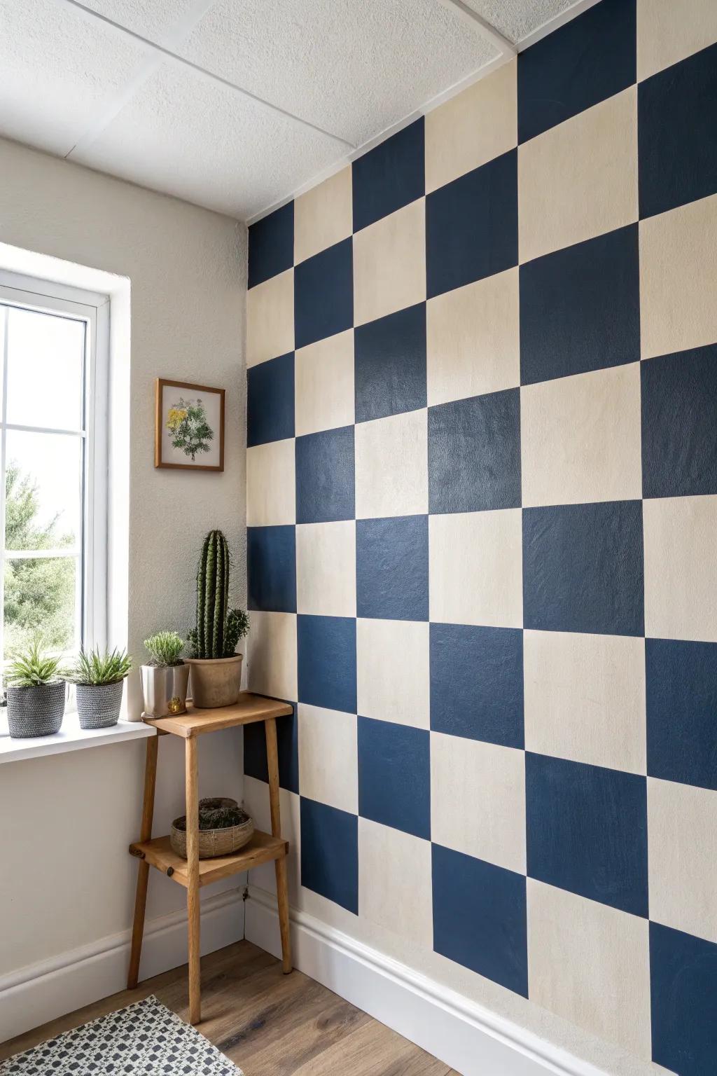 Elevate your home office with a touch of Checkerboard Chic—where classic design meets minimalist elegance.