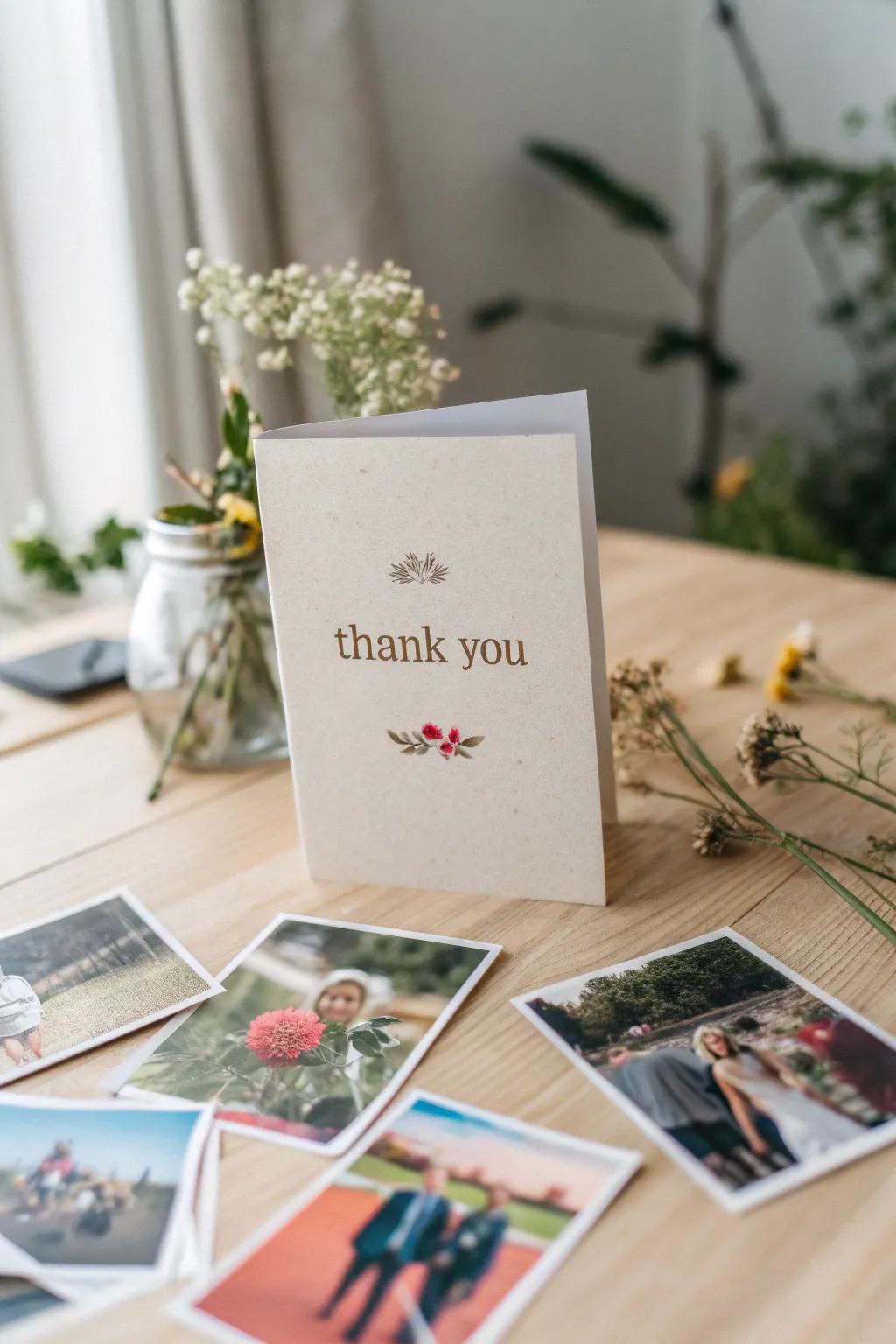 A heartfelt thank you card for teachers, capturing cherished memories with minimalist elegance and Boho charm.