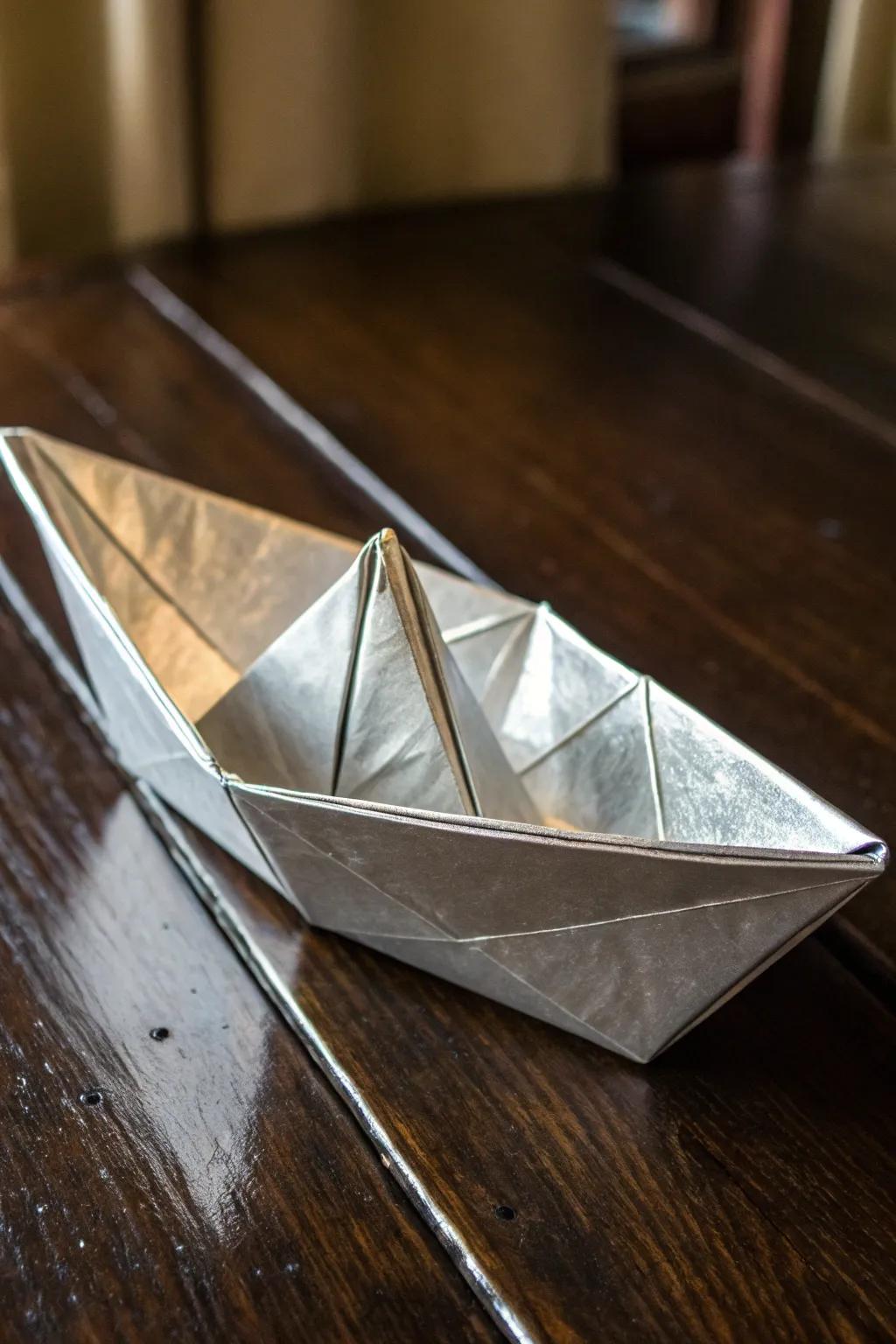 Witness the elegance of geometry in motion with this stunning tin foil creation.
