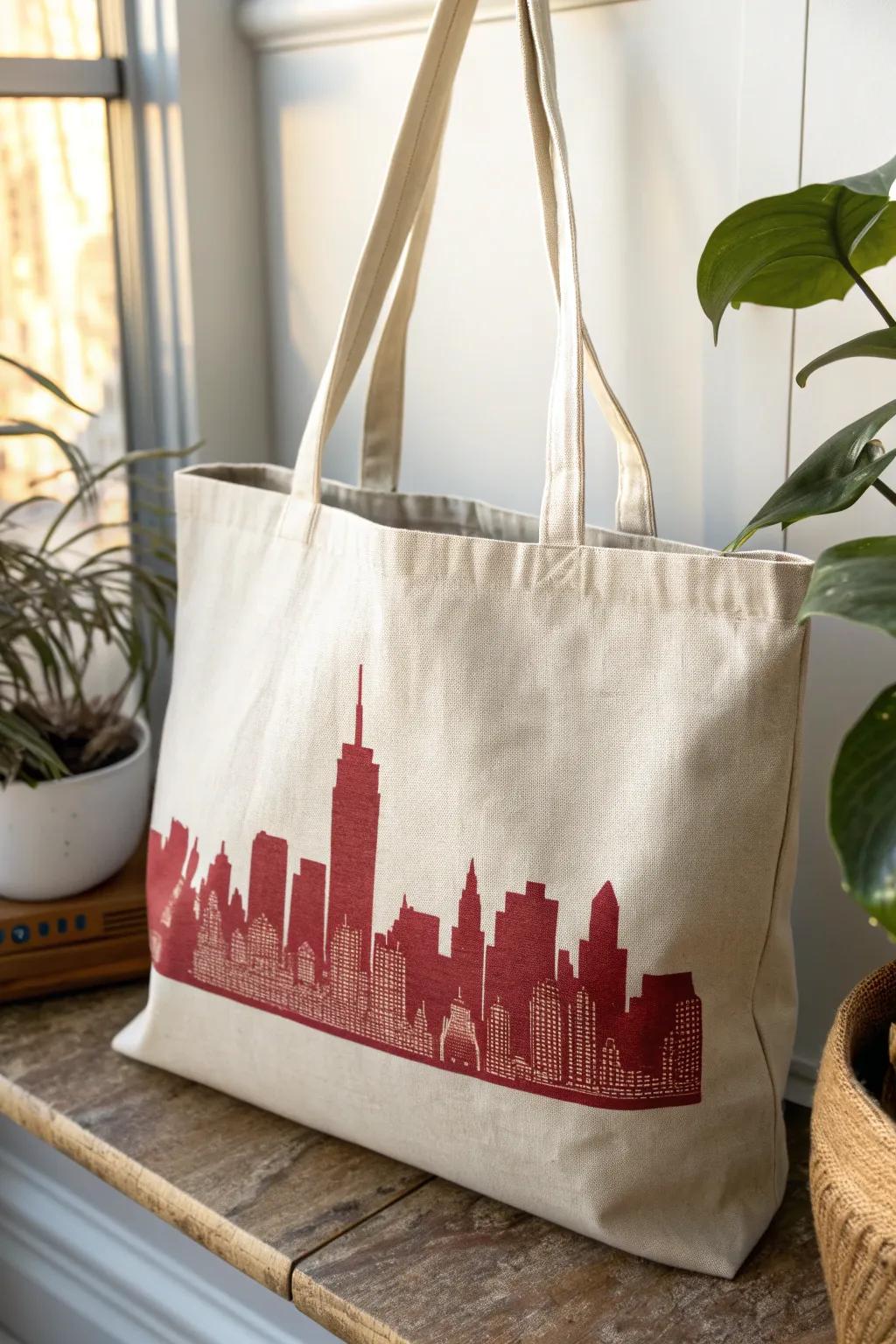 Carry your city with elegance: Discover our skyline-inspired tote bags that blend minimalist beauty with bold design.