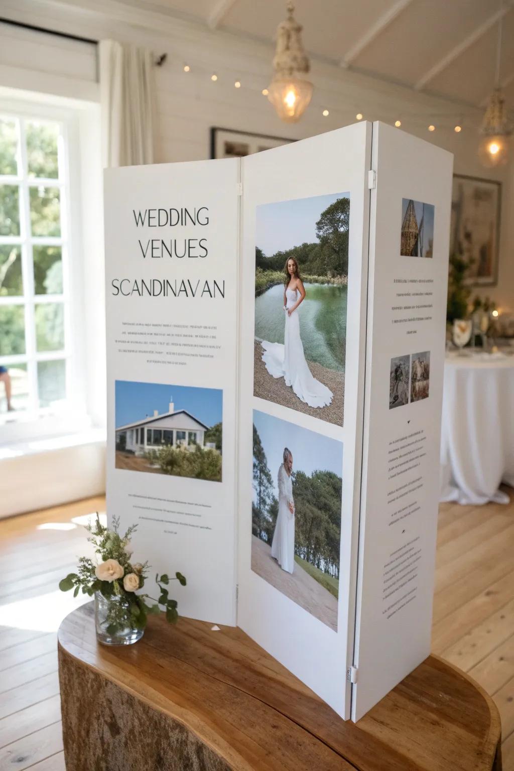 Elevate your wedding planning with a stunning trifold board that marries Scandinavian minimalism with boho elegance. Perfect for the modern bride!