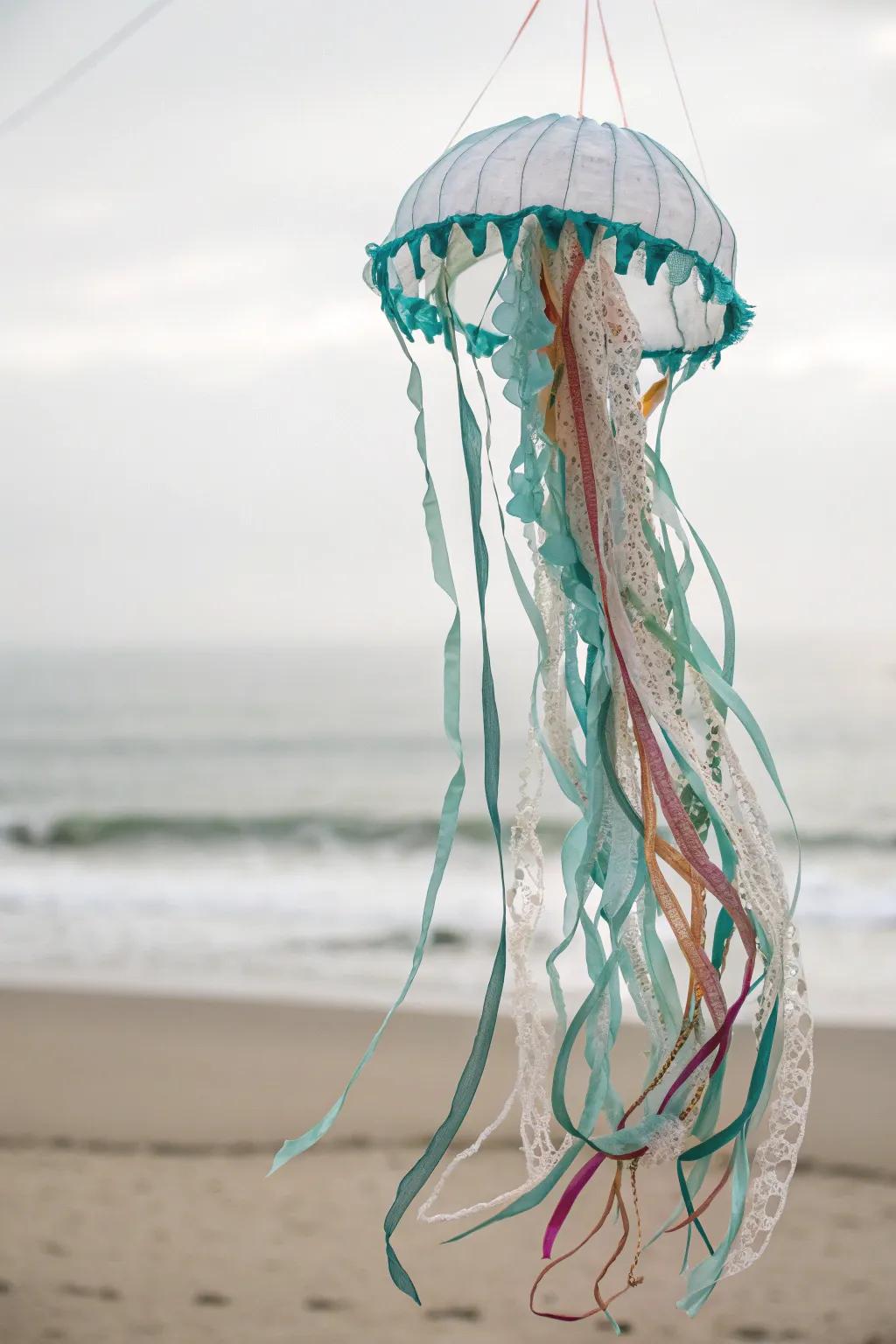 Transform everyday items into whimsical ocean wonders with this enchanting plastic bottle jellyfish craft.