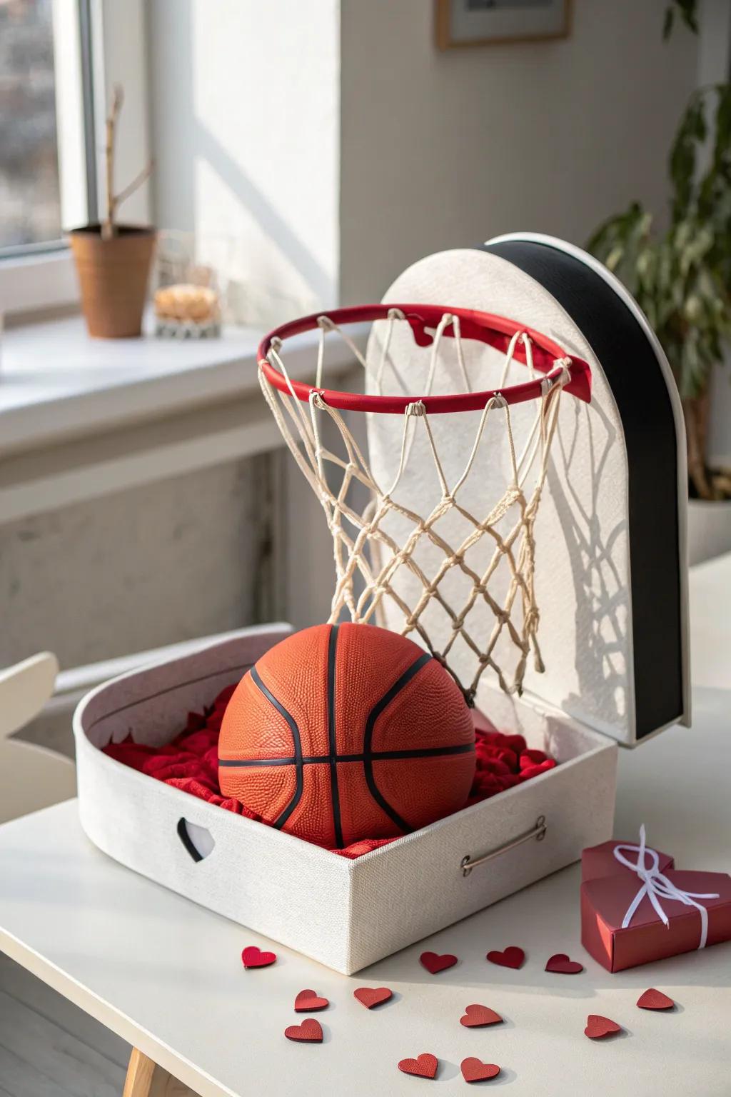 Score a slam dunk with this chic basketball valentine box—where minimalist design meets playful creativity!