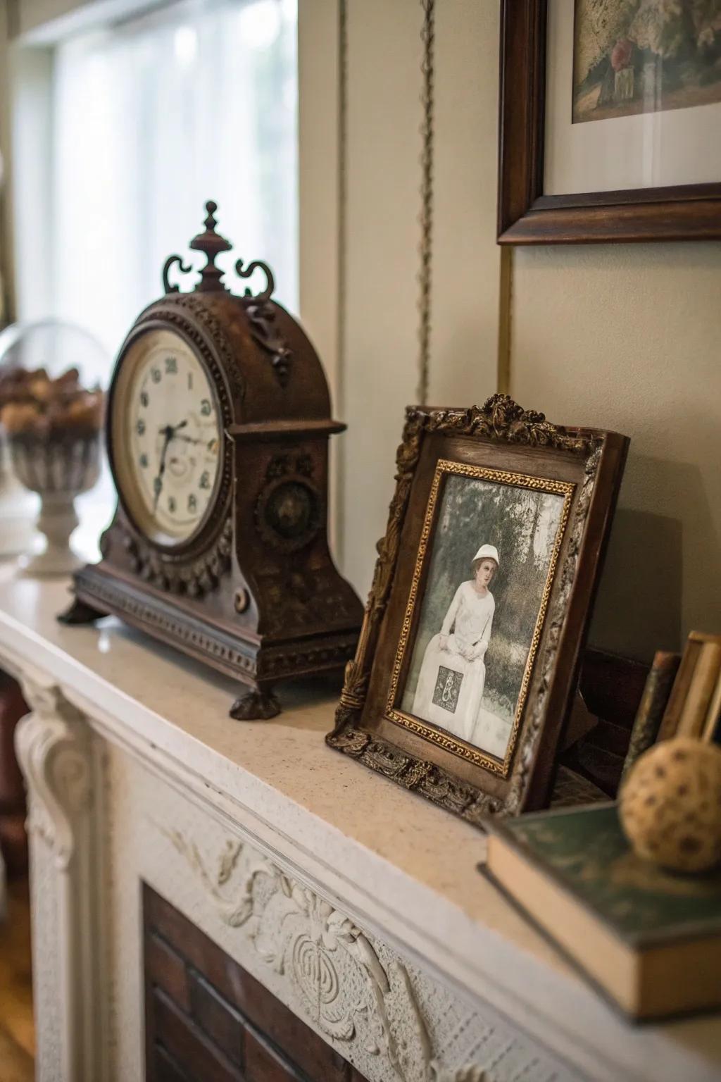 A vintage vignette with charming antiques.